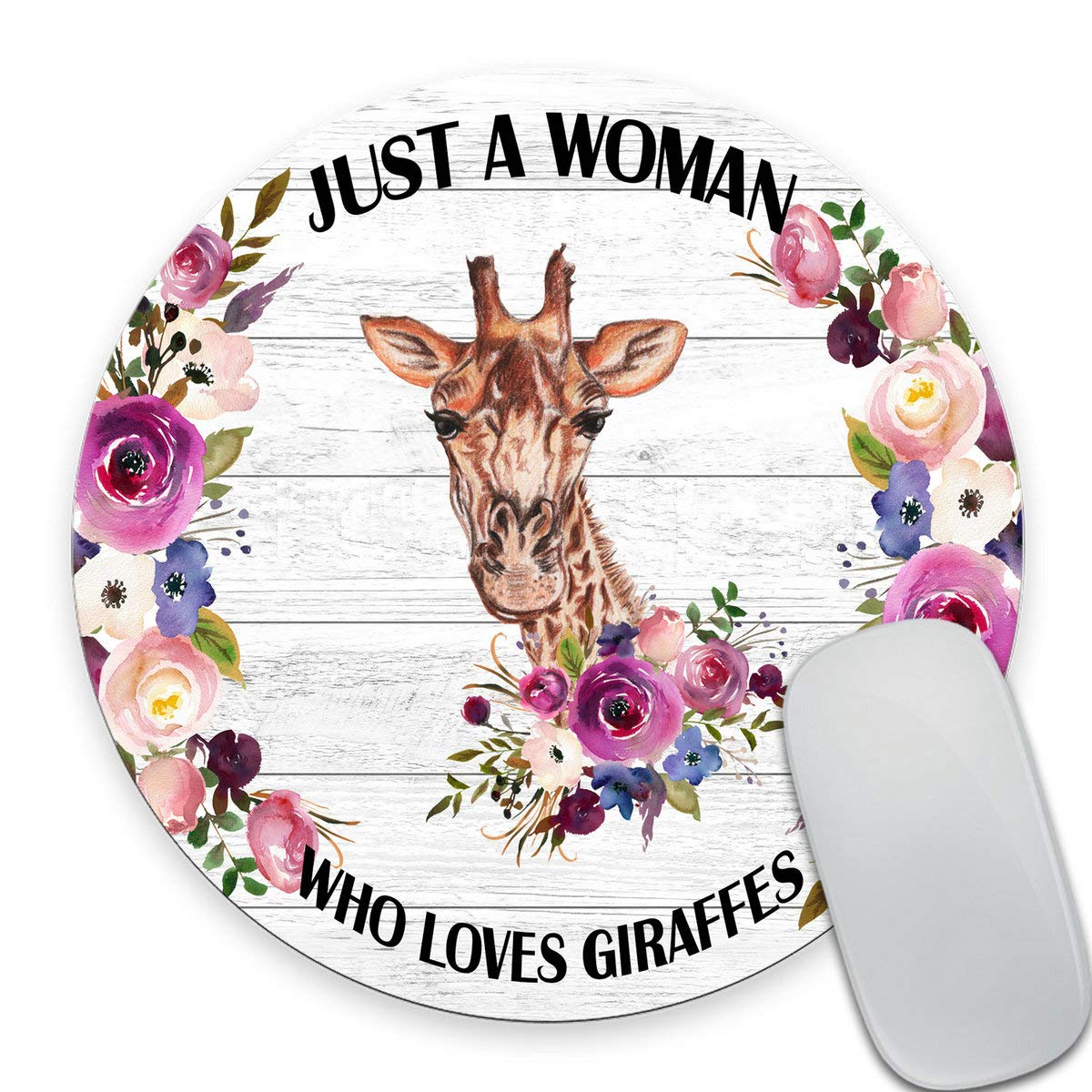 Smooffly Round Giraffe Mouse Pad - Funny Quote Office Desk Mat for Women, Cute Giraffe Lover Gift, Home & Office Decor - Perfect for Computer Workstations, Gaming Setups & Gift Giving