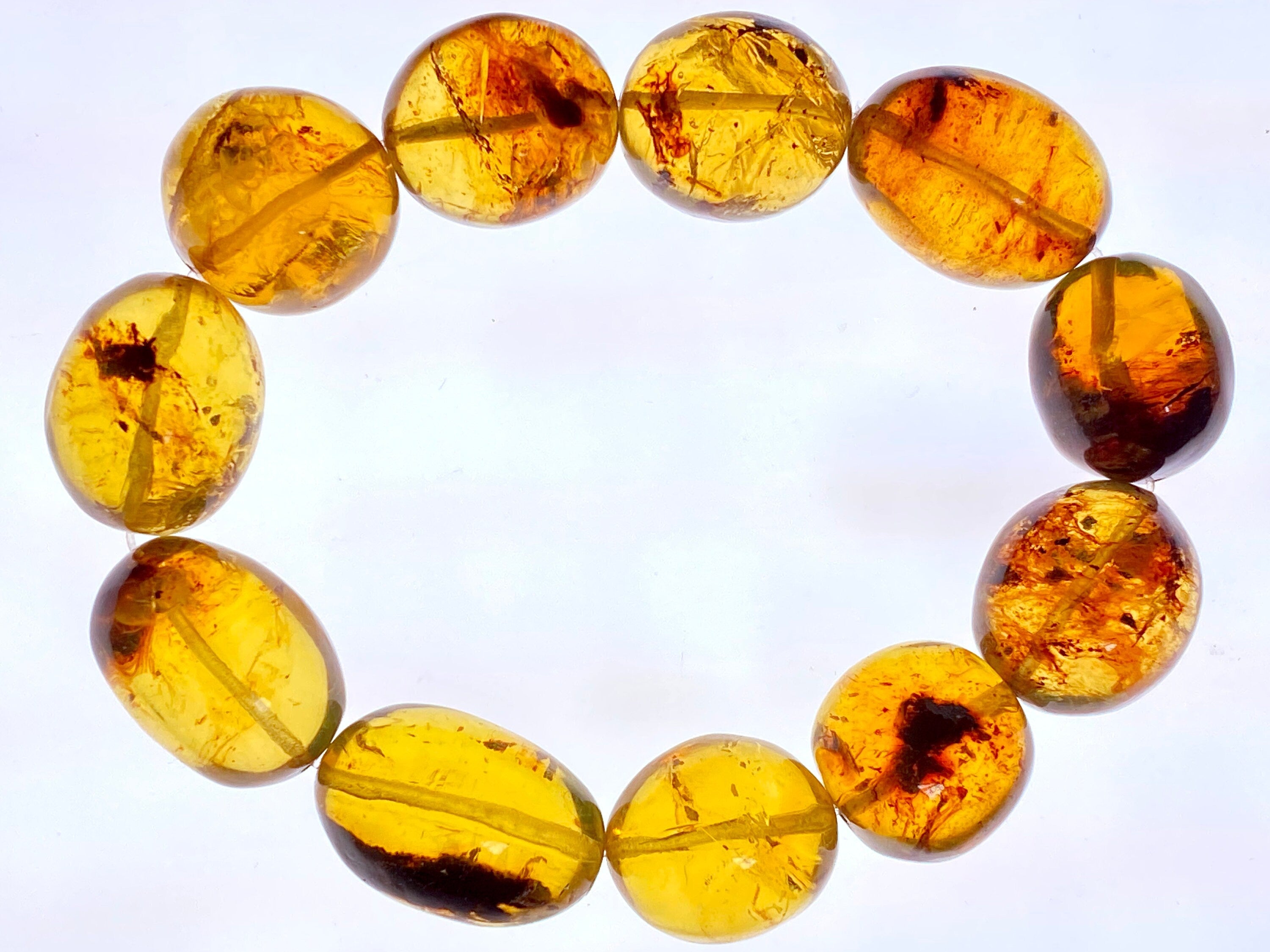 Authentic Mexican Amber Crystal Beaded Bracelet - Handmade Healing Stone Jewelry for Women, Natural Energy & Stress Relief - Perfect for Meditation, Yoga & Spiritual Wellness