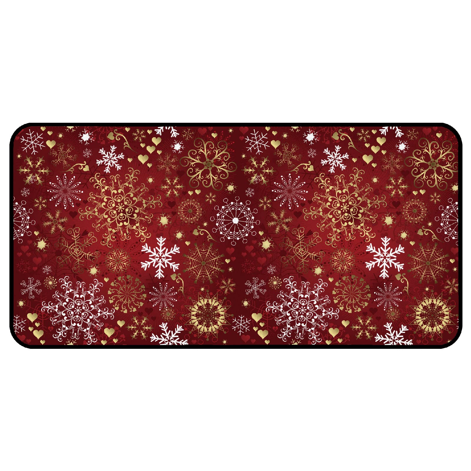 Non-Slip Christmas Snowflake Kitchen Rug - Cushioned 20x39 Inch Anti-Fatigue Floor Mat for Sink Area, Holiday Home Decor & Kitchen Accessories - Perfect for Festive Cooking, Baking & Holiday Gatherings