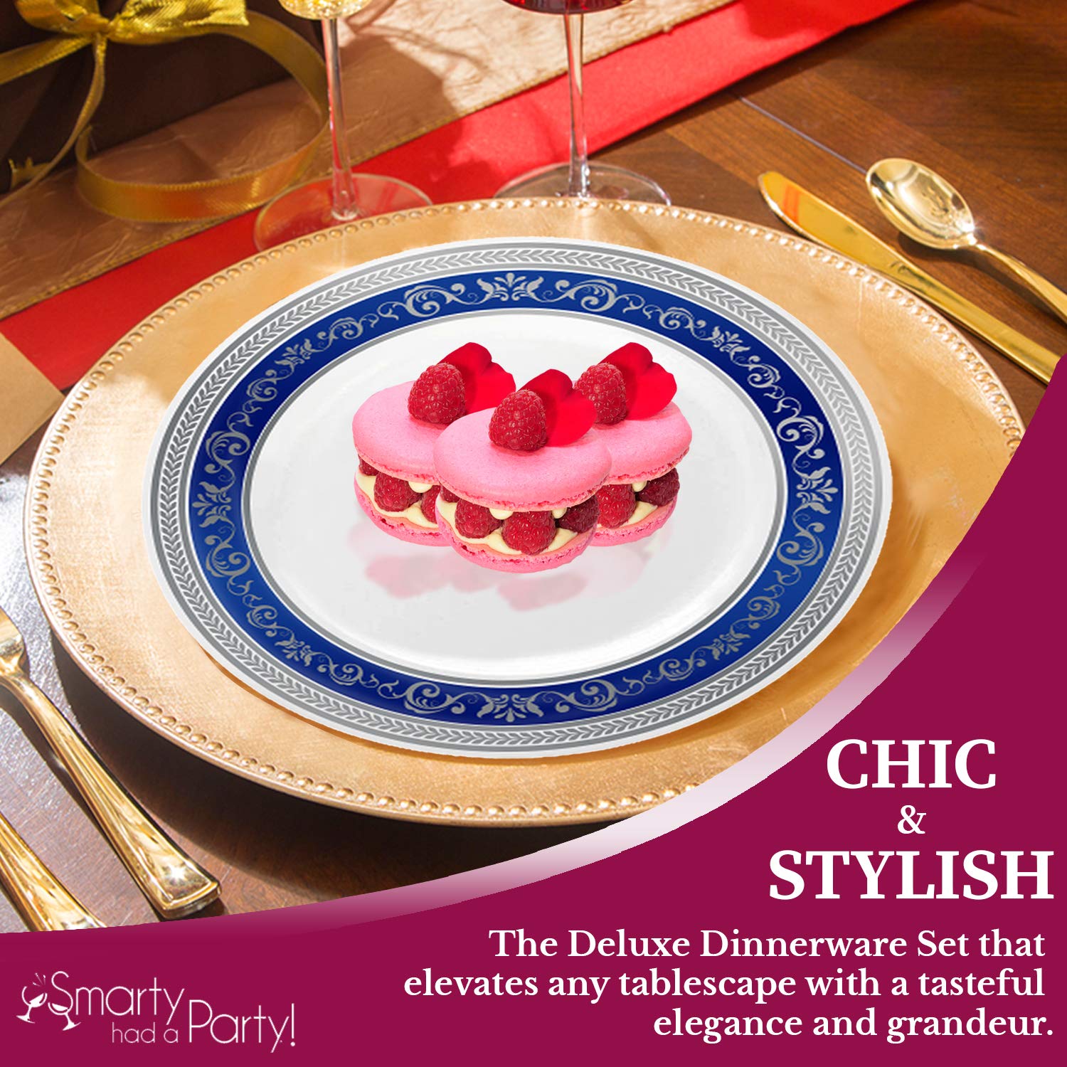 Elegant Disposable Plastic Dessert Plates 120 Pcs - 7.5