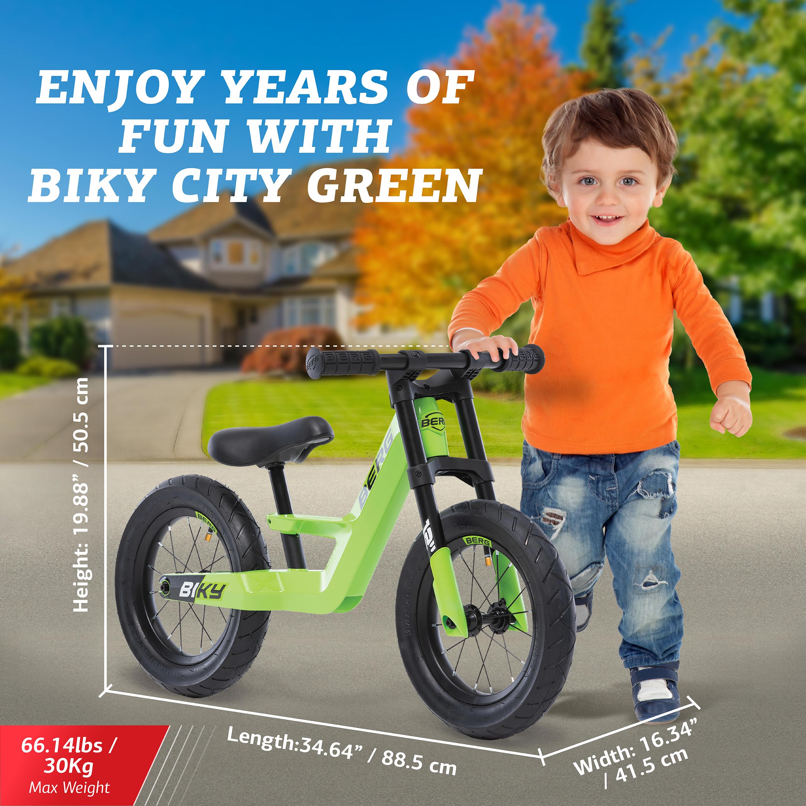 BERG Biky - Lightweight Balance Bike for Toddlers Ages 2-5 | Easy to Use First Bike for Kids | Perfect for Learning to Ride & Outdoor Play