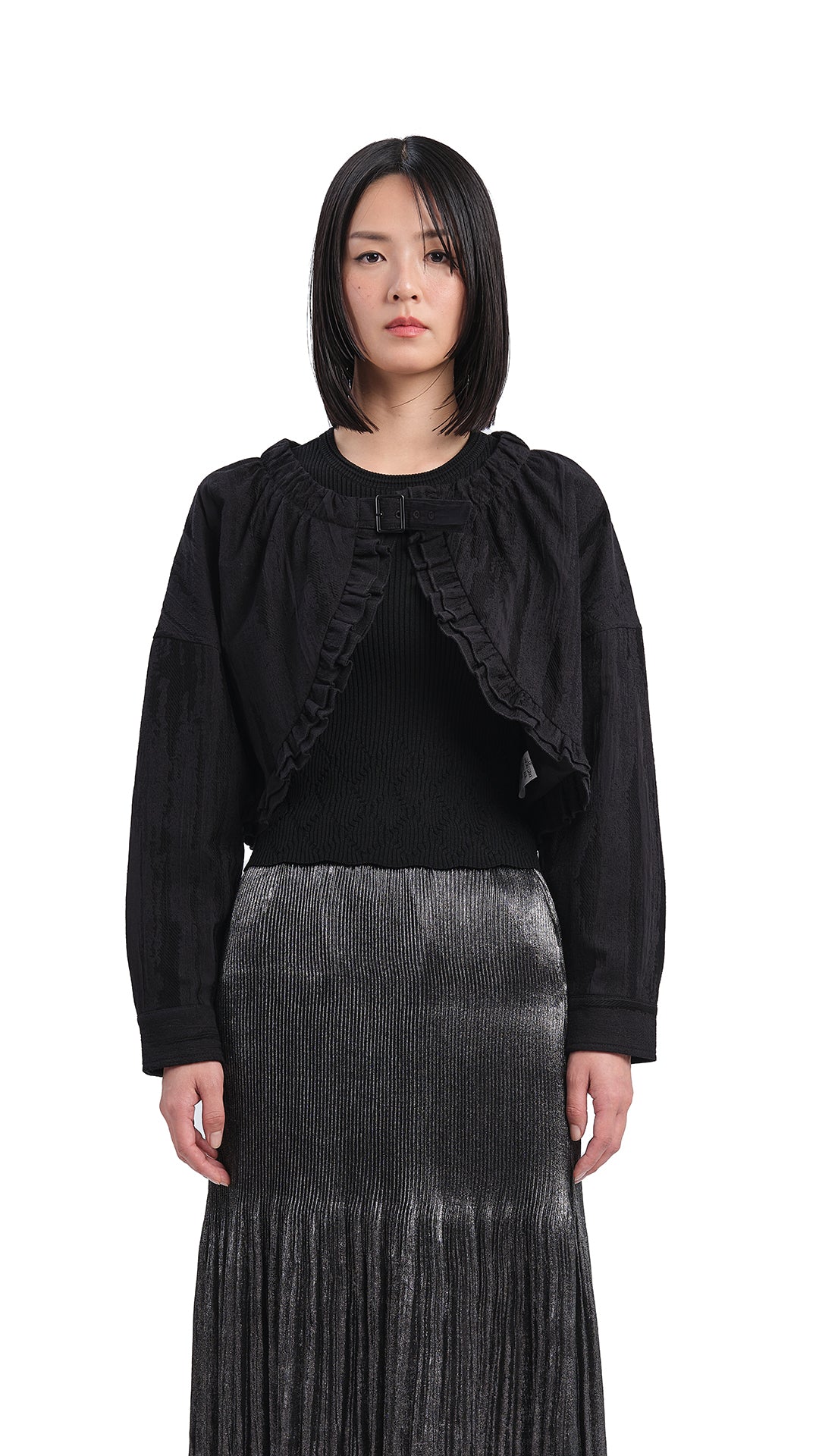 Cropped Ruffles Jacket for Women - Stylish Short Blazer with Frill Details | Perfect for Office Wear, Date Nights & Spring Outfits