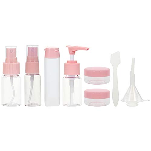 Minkissy 12-Piece Travel Cosmetic Bottles Set - Leakproof Refillable Toiletry Containers for Shampoo, Lotion & Makeup | TSA Approved Clear Plastic Liquid Dispensers | Perfect for Women's Carry-On Luggage & Vacation Essentials (Pink)