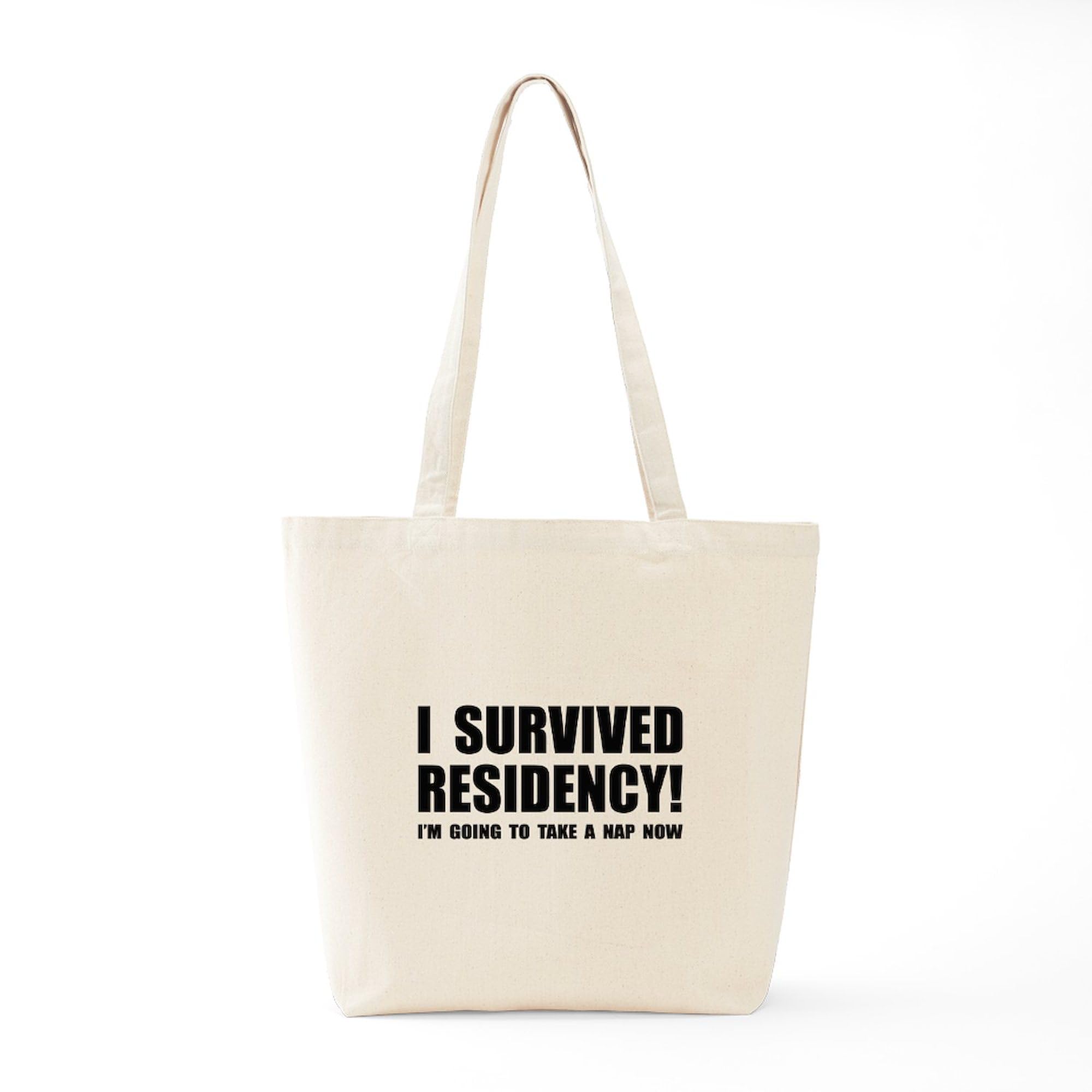 Residency Survivor Tote Bag - Natural Canvas Reusable Shopping Bag with Large Capacity | Perfect for Medical Students, Doctors & Healthcare Professionals - Great for Work, Groceries & Daily Use