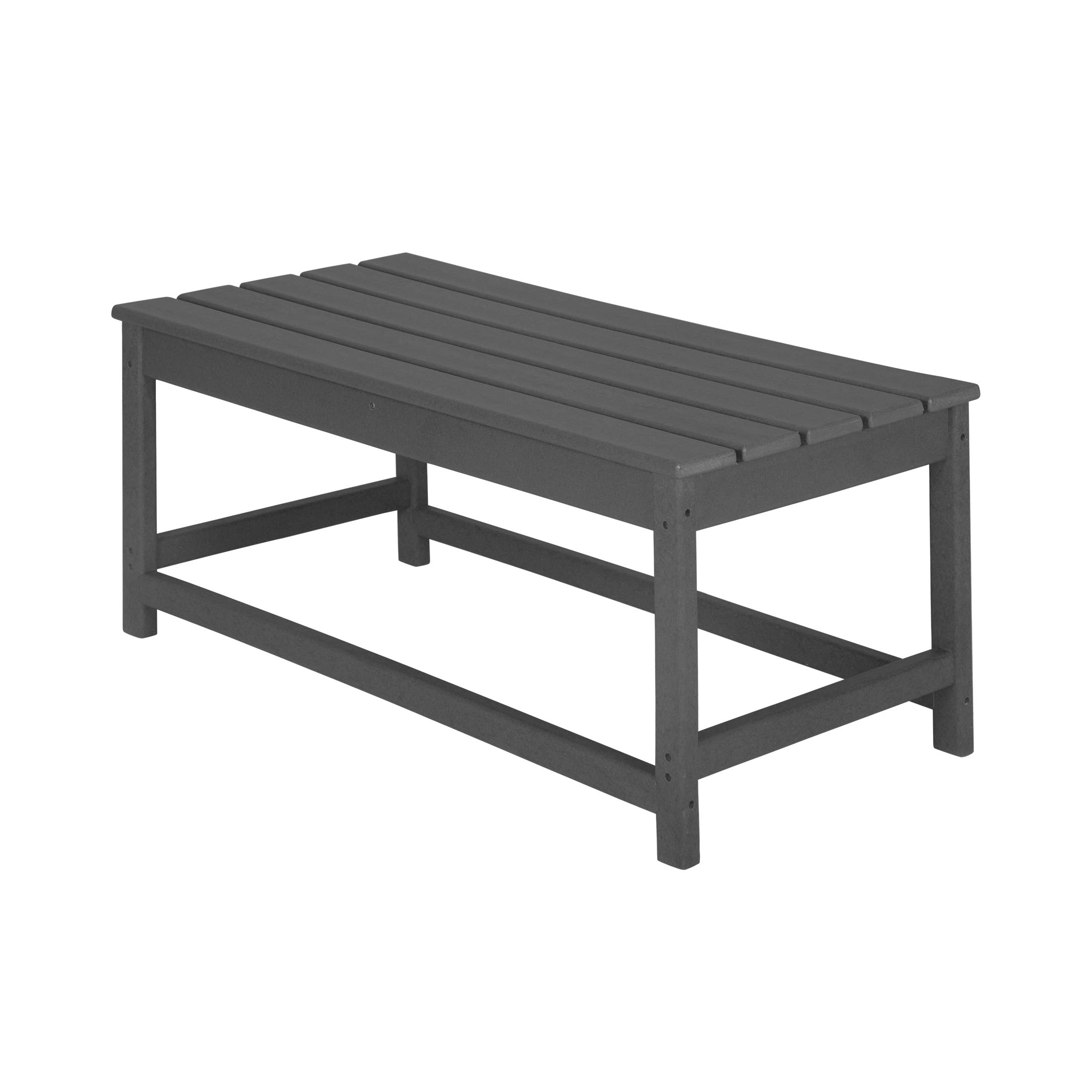 WestinTrends Malibu 3-Piece Outdoor Patio Furniture Set - All-Weather Plastic Adirondack Chairs (Set of 2) with Coffee Table - Gray - Perfect for Porch, Lawn, Backyard, Garden & Poolside Relaxation