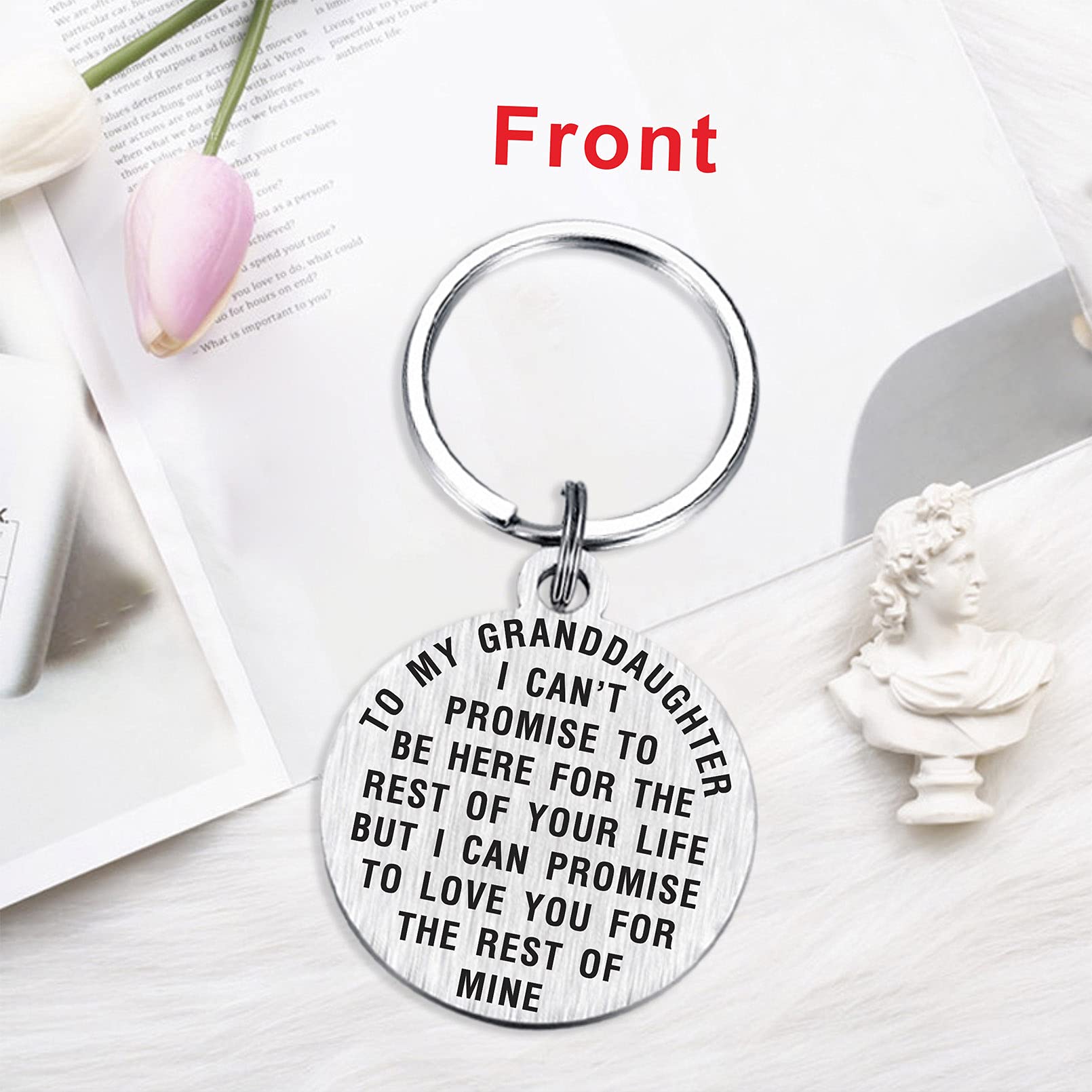 Granddaughter Gifts from Grandma & Grandpa - Inspirational Keychain for Birthday, Christmas, Graduation - Perfect Keepsake for Special Occasions & Daily Encouragement
