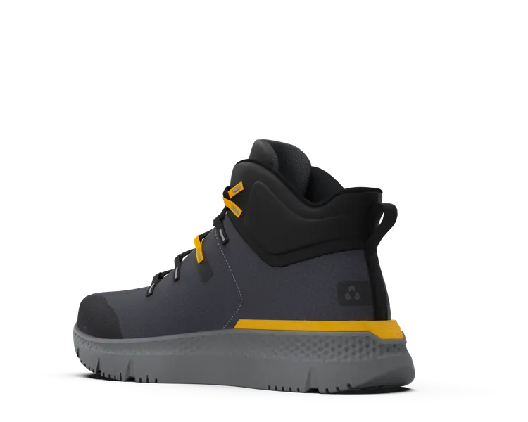 Intercept Mid Steel Toe Work Boots for Men - Dark Grey Safety Shoes for Construction, Warehouse & Outdoor Work