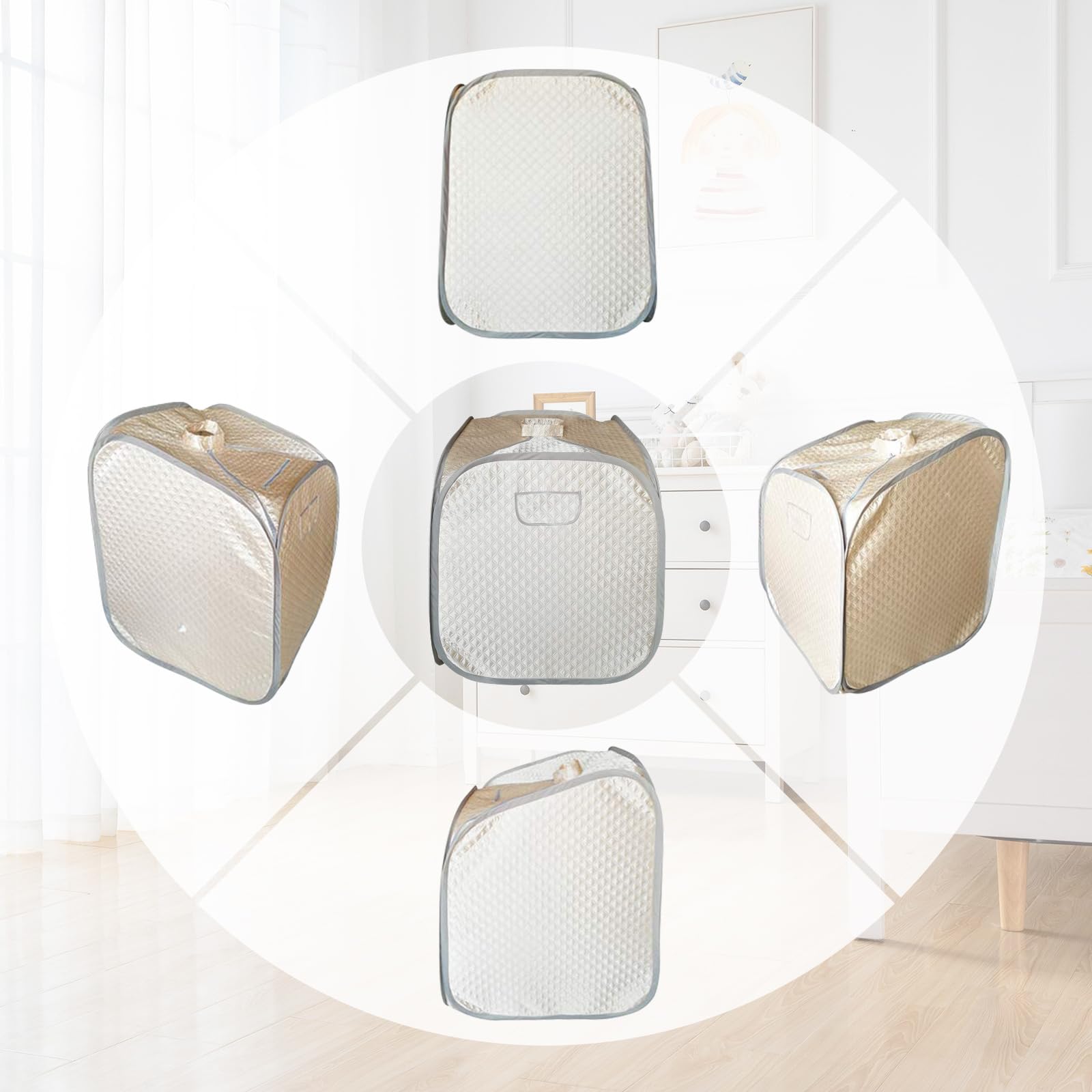Smartmak Portable Steam Sauna for Home Use - 2L Detox & Weight Loss Personal Sauna with Remote Control | Eco-Friendly, US Plug (Champagne) | Perfect for Relaxation, Spa Days & Post-Workout Recovery