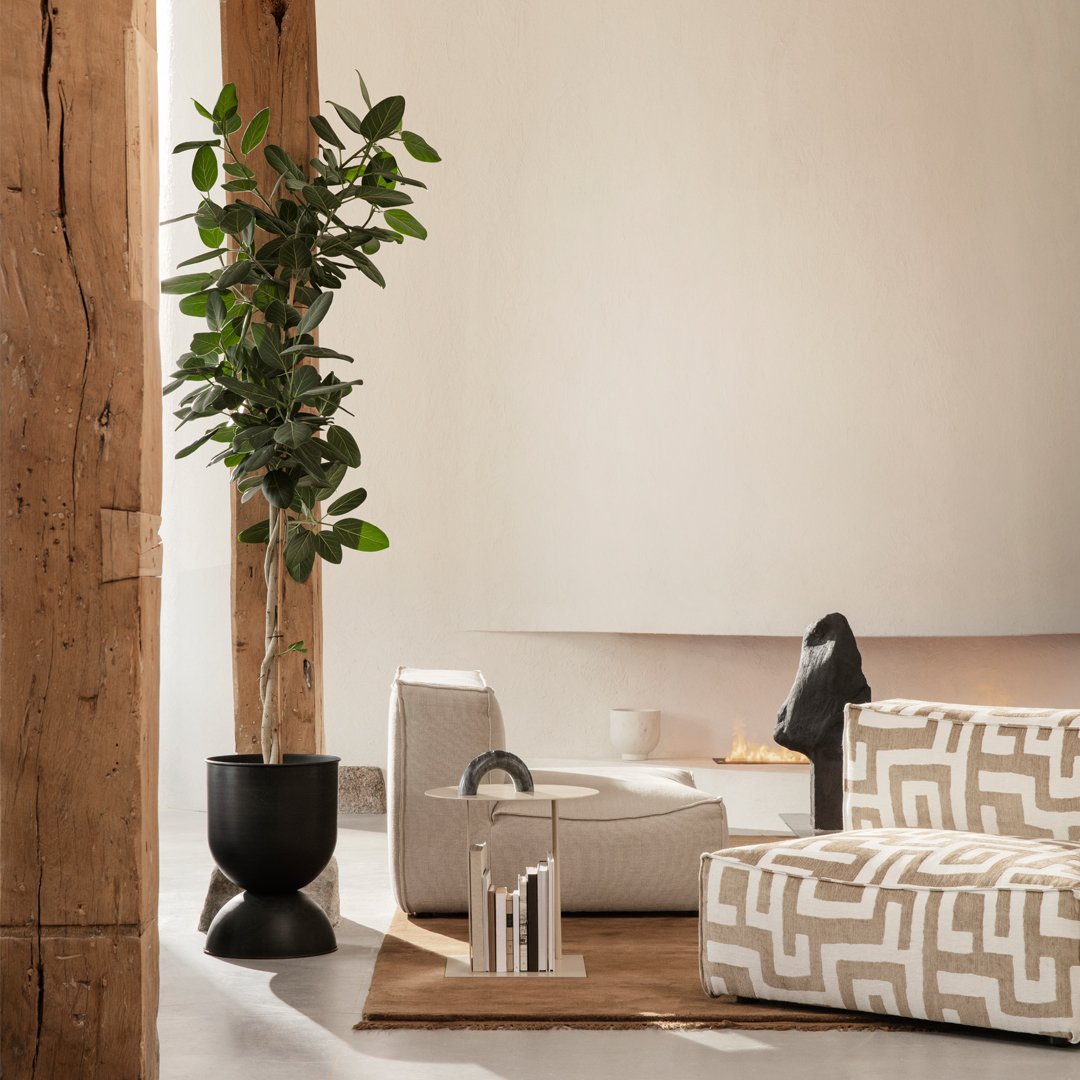 Ferm Living Hourglass Pot - Modern Ceramic Planter for Succulents & Small Plants - Perfect for Home, Office & Indoor Decor