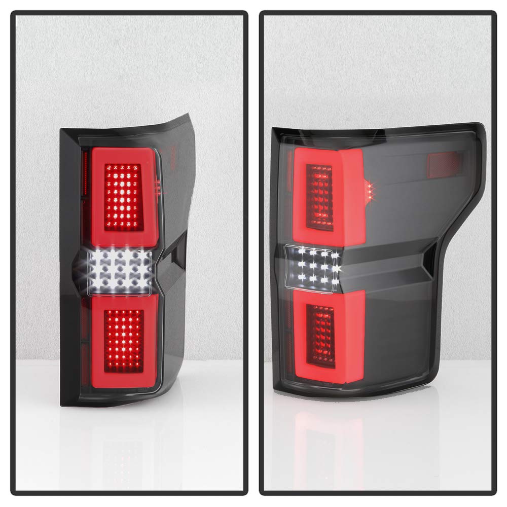 ACANII Smoked LED Sequential Tail Lights Brake Lamps Assembly for 2015-2017 Ford F150 - Black, Durable & Stylish Upgrade for Enhanced Night Visibility & Safety