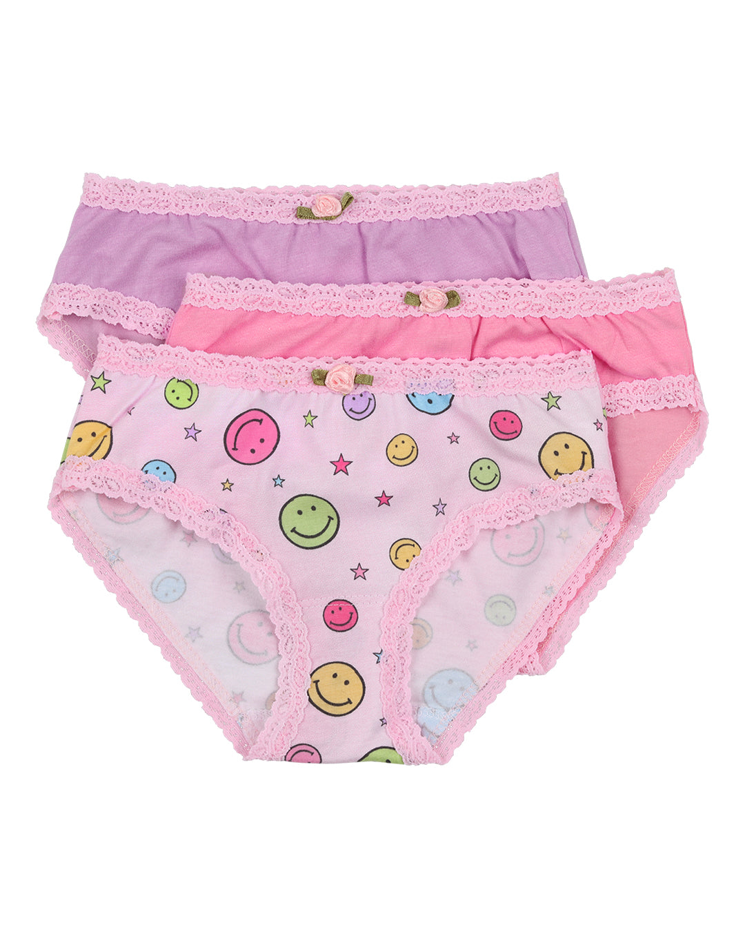 Happy Pink Cotton Underwear 3 Pack - Soft & Comfortable Women's Panties for Everyday Wear, Sleep & Lounge