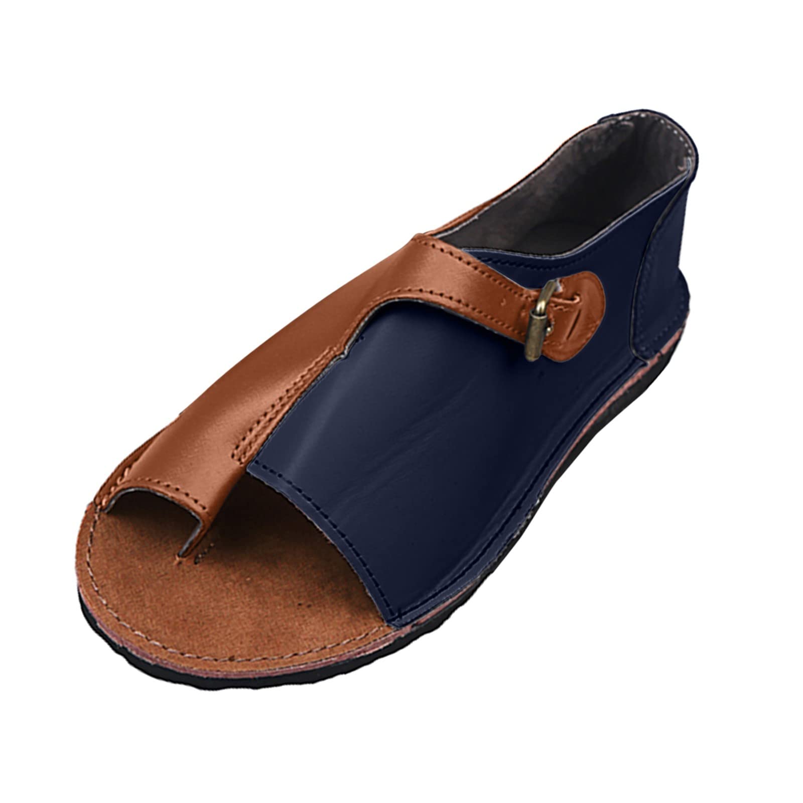 Women's Summer Roman Flat Sandals - Retro Buckle-Strap Design, Comfortable Slippers for Beach, Vacation & Casual Outings