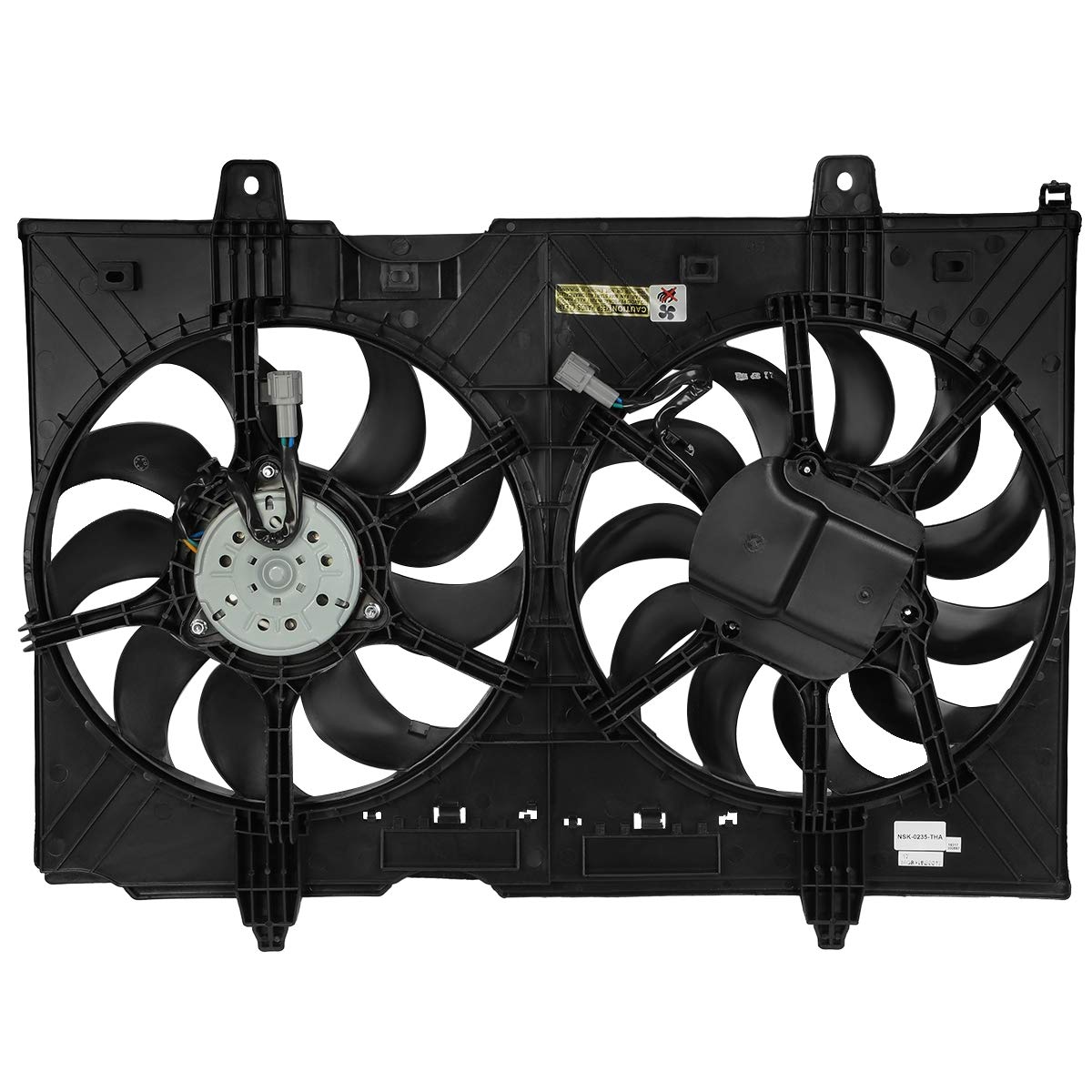 DNA MOTORING OEM-RF-0243 Black Radiator Cooling Fan Assembly - Direct Replacement for 2008-2013 Nissan Rogue & 2014-2015 Rogue Select 2.5L - Improved Cooling Efficiency - Perfect for Engine Overheating Prevention & Summer Driving Conditions