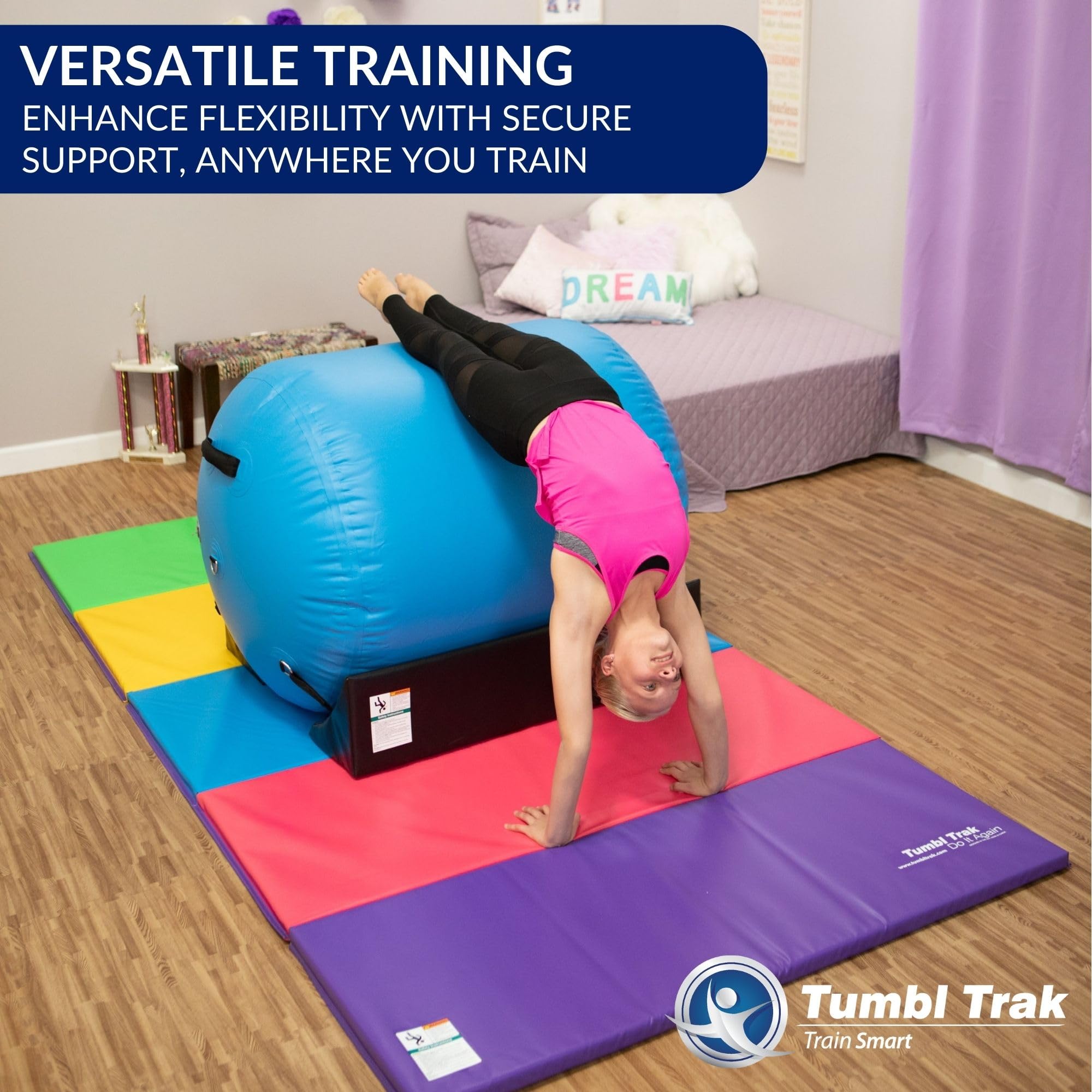 Tumbl Trak Air Barrel Cradles (Cradles Only) - Compatible with All Inflatable Gymnastic & Cheer Air Rollers - Black - Perfect for Gymnastics Training, Cheerleading Practice & Home Workouts