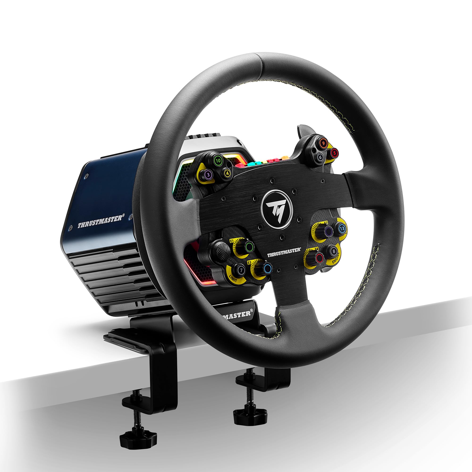 THRUSTMASTER Evo Racing 32R Leather Steering Wheel - Compatible with PS5, PS4, Xbox Series X/S, One & PC - Perfect for Racing Simulators & Gaming Setups