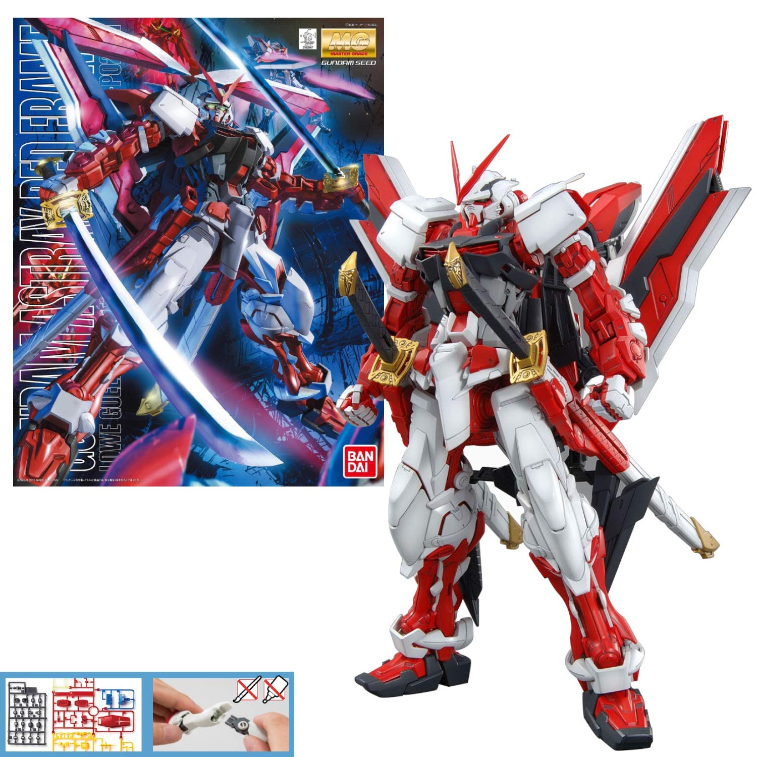 Bandai Hobby MG 1/100 Scale Gundam Kai Model Kit - Astray Red Frame | Perfect for Collectors & Gundam Enthusiasts | Display, Build & Battle Scenes