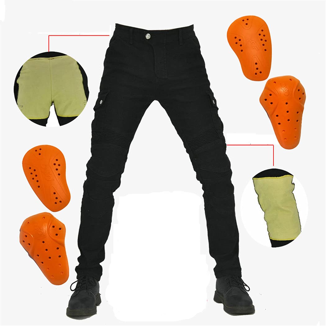 Fireproof Motorcycle Pants for Men - CE Certified Protective Motorbike Jeans for Touring & Motocross Riding - Durable Riding Trousers with Kevlar Lining - Perfect for Long-Distance Travel & Off-Road Adventures