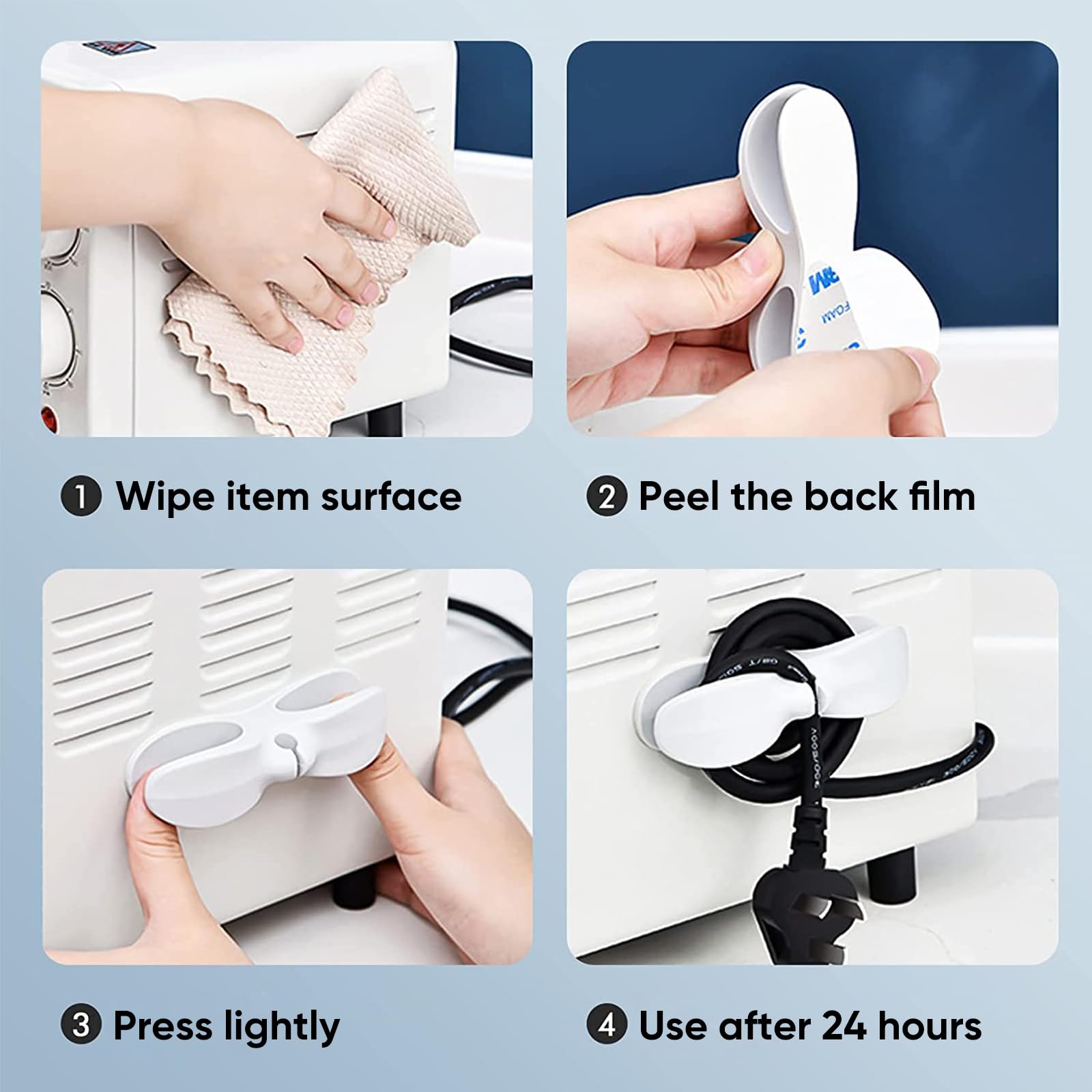 6-Pack Kitchen Appliance Cord Organizer - Cable Wrap & Holder for Mixer, Blender, Coffee Maker, Pressure Cooker, Air Fryer - Keep Countertops Tidy & Safe for Small Kitchen Organization