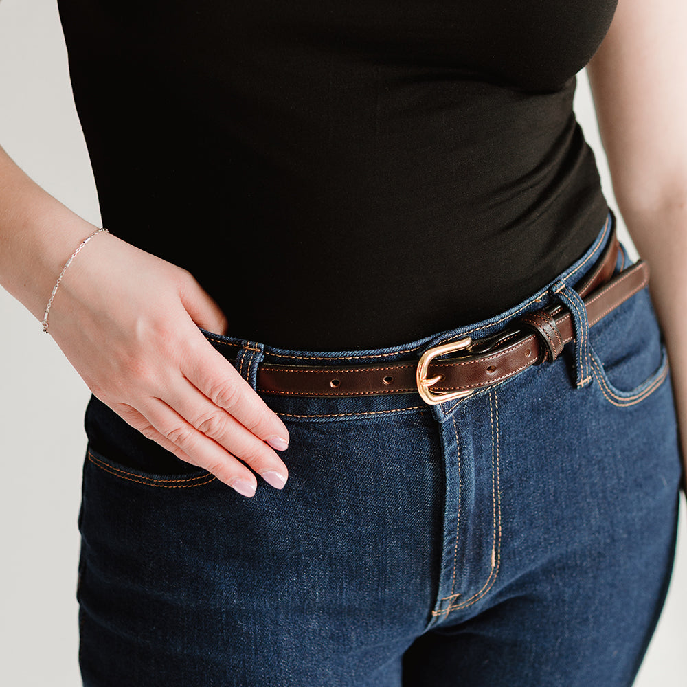 Dixie Belt 0.75 Inch - Premium Genuine Leather Belt for Men & Women - Classic Western Style Fashion Accessory for Jeans, Pants & Casual Wear