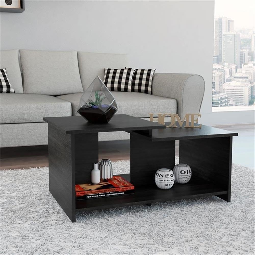 BOWERY HILL Modern Espresso Rectangular Coffee Table - Perfect for Living Room, Office & Lounge Areas