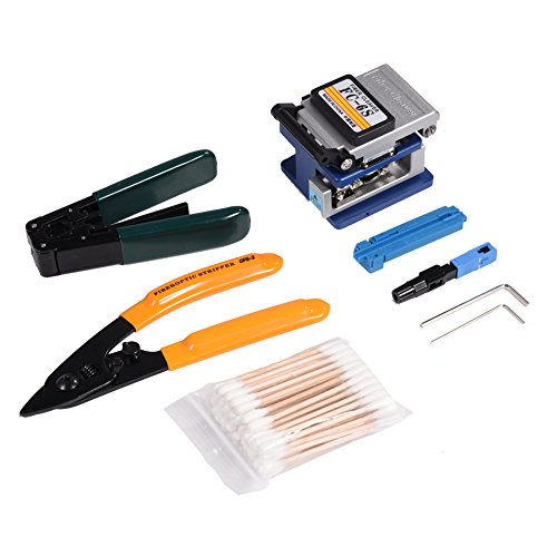 Professional Fiber Optic Stripping Tool Kit - FTTH Splicing & Cleaving Set with 6S Fiber Cleaver for Fast Network Installation & Repair | Perfect for Telecom Technicians & Home Internet Setup