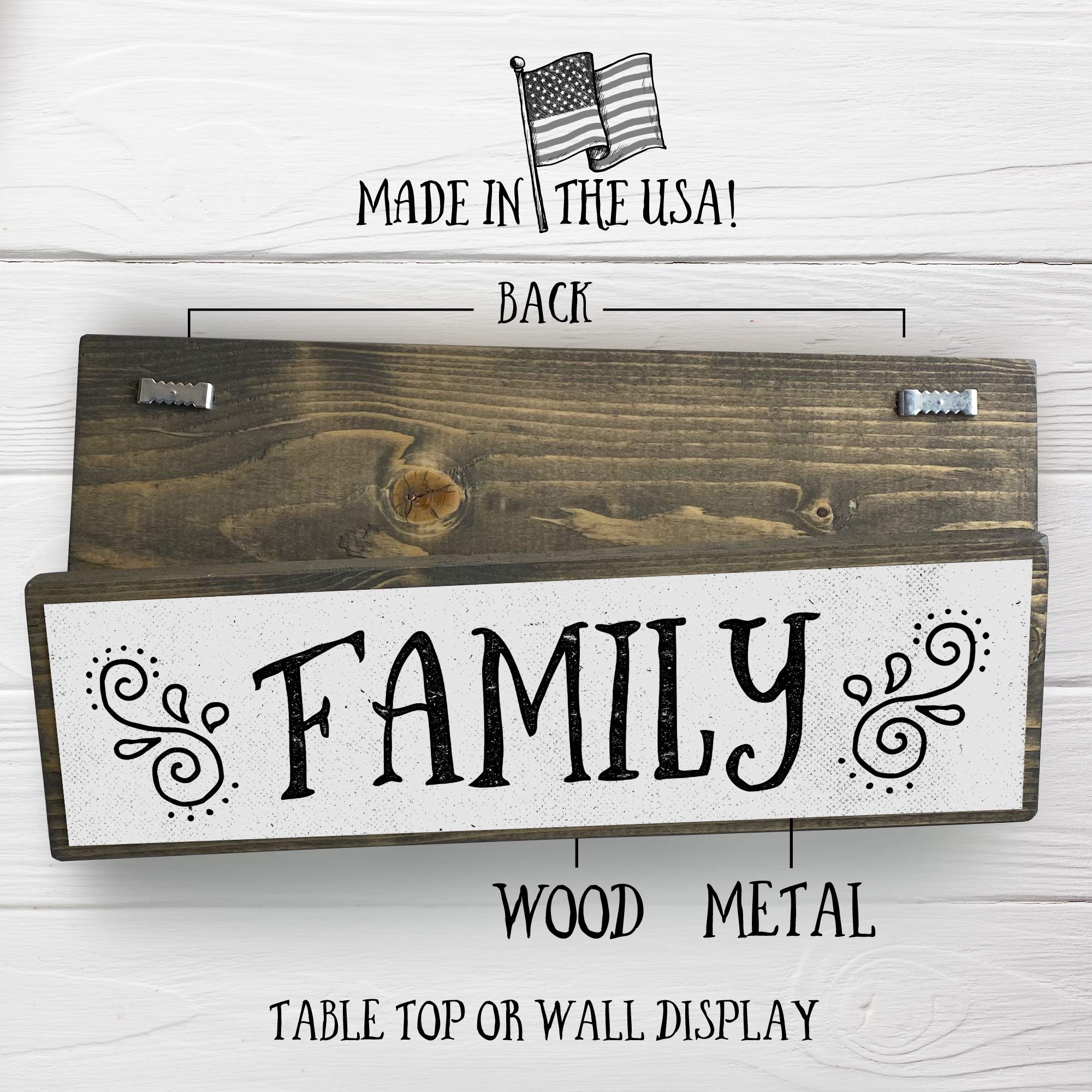 Custom Family Wood Signs - Medium Size with Metal Accents for Home Decor | Perfect for Living Room, Bedroom & Farmhouse Style