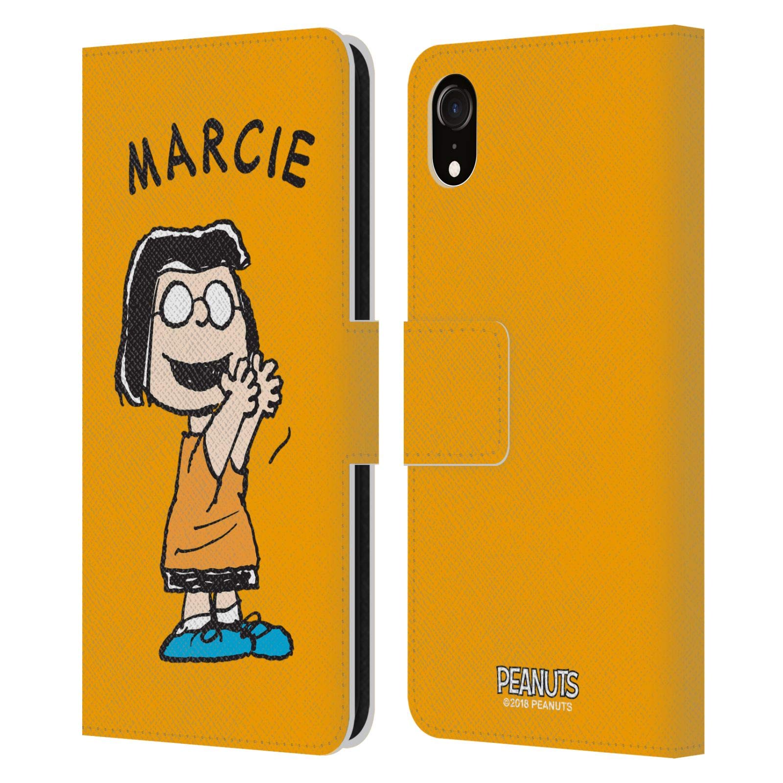 Officially Licensed Peanuts Marcie Leather Wallet Case for Apple iPhone XR - Premium Book Style Phone Cover with Character Design | Perfect for Work, Travel & Everyday Use