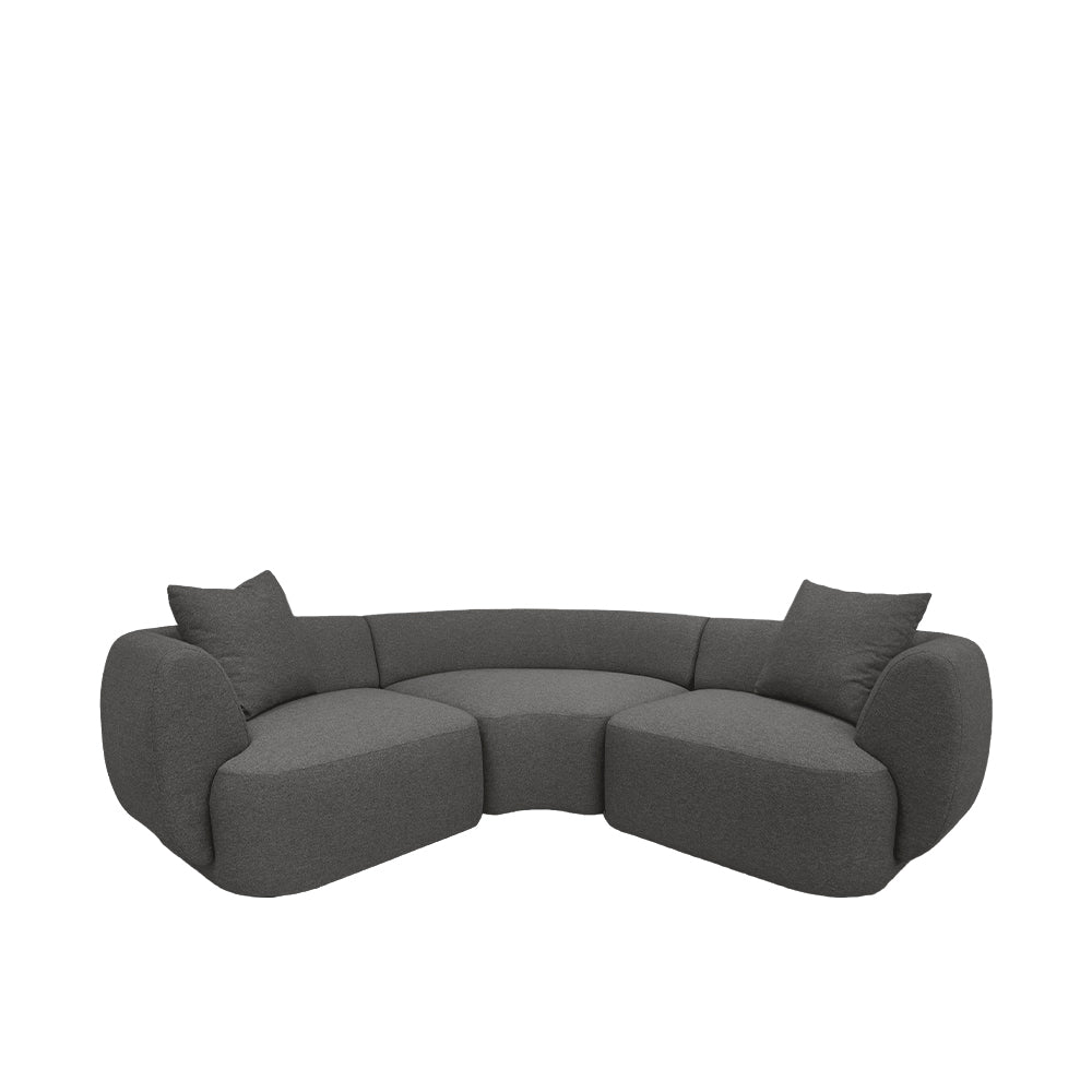 Pebble Corner 4-Seater Sectional Sofa with EcoClean Fabric - Modern L-Shaped Couch for Living Room, Family Room & Small Spaces