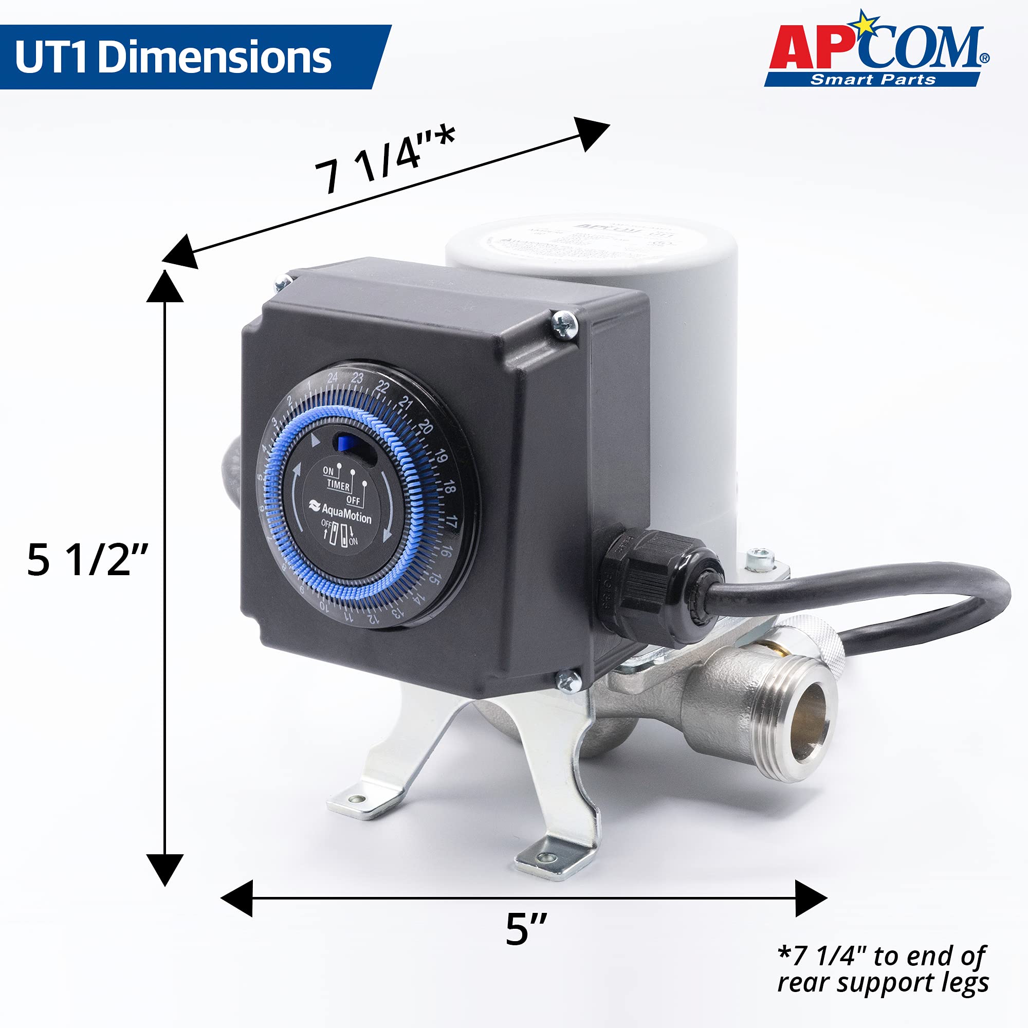 APCOM UT1 Under Sink Hot Water Recirculation Pump - Instant Hot Water System for Tank Water Heaters | Save Water & Energy in Bathroom, Kitchen & Laundry Rooms