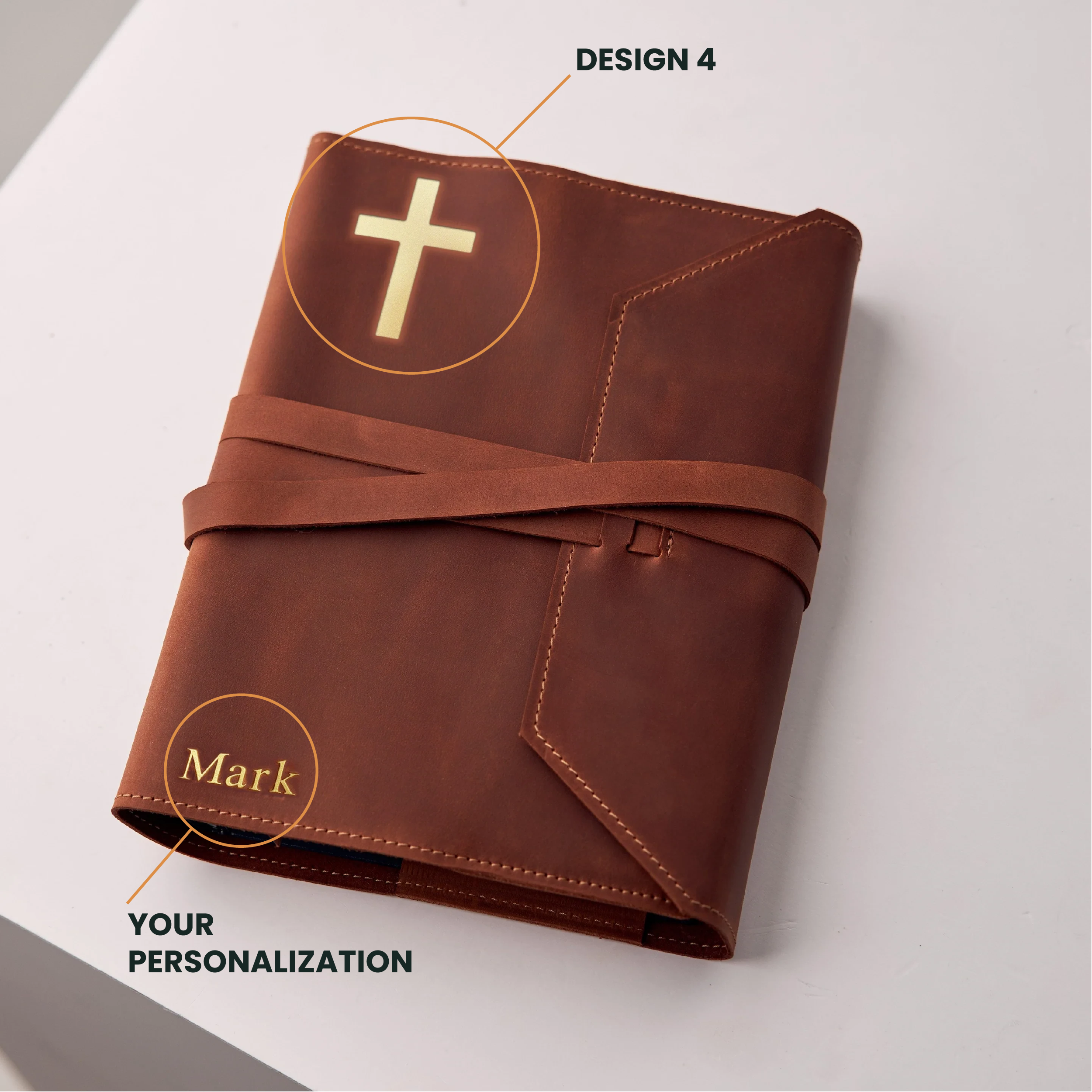 Genuine Leather Bible Cover - Premium Handmade Bible Case for Men & Women - Perfect for Church, Travel, and Daily Devotion
