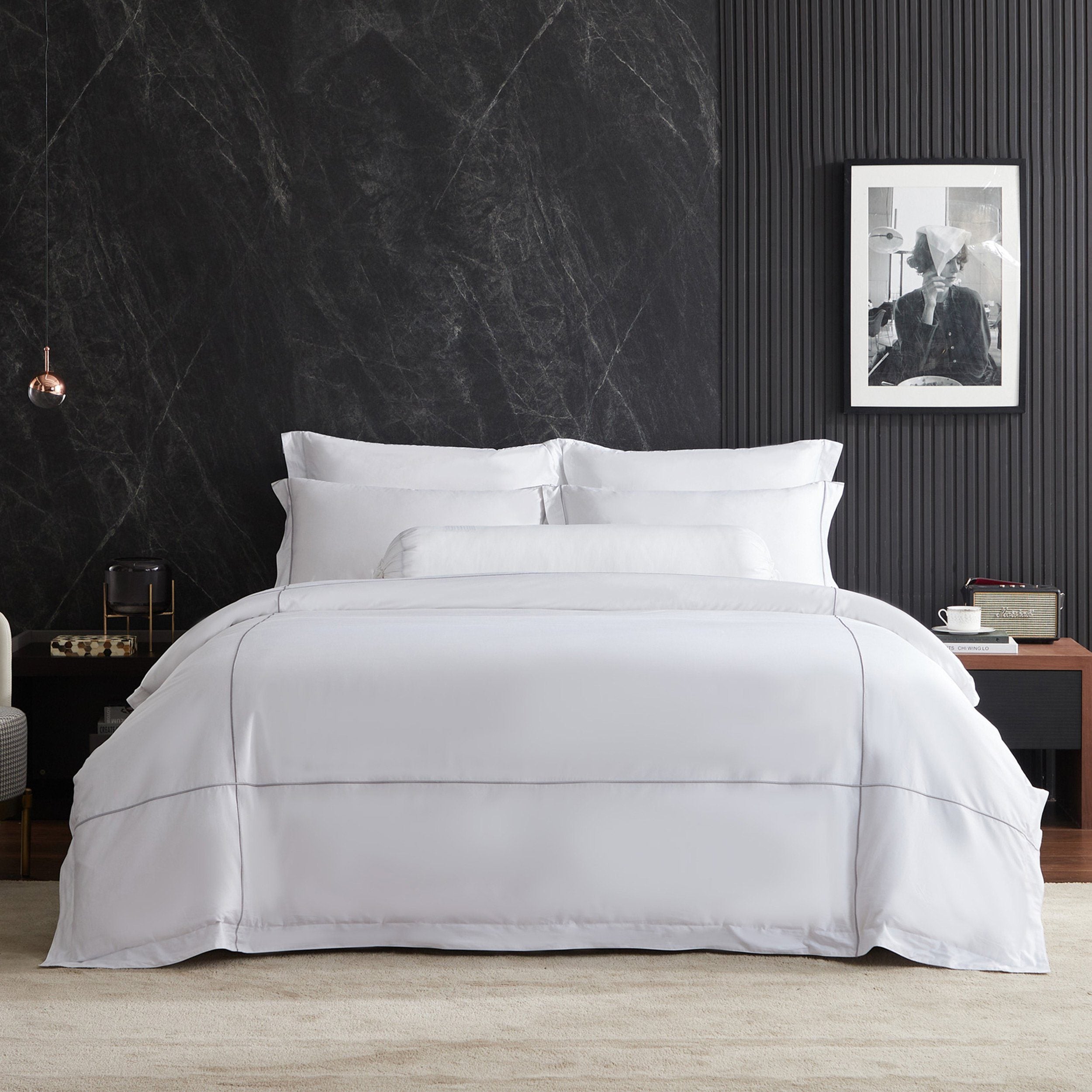 Prestigio™ Alvar Grey Fitted Sheet Set - Hotel Quality Luxury Bedding for Home & Hospitality Use - Perfect for Hotels, Airbnb, and Upscale Bedrooms