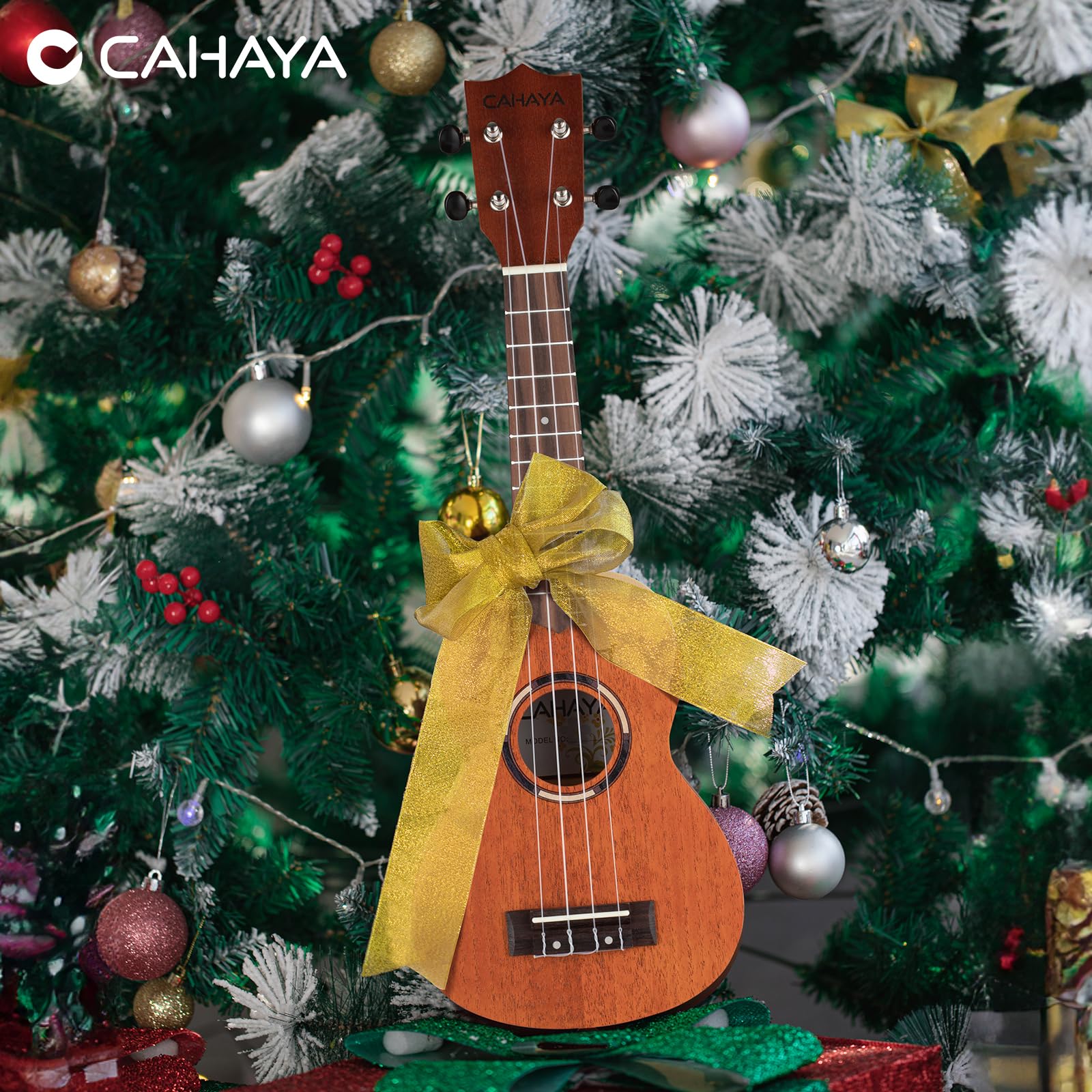 CAHAYA Soprano Ukulele for Beginners - 21 Inch Mahogany Ukulele Starter Kit with Carrying Bag, Shoulder Strap & Fretboard Stickers - Perfect for Adults & Kids Learning to Play | Great for Music Lessons, Travel & Family Bonding