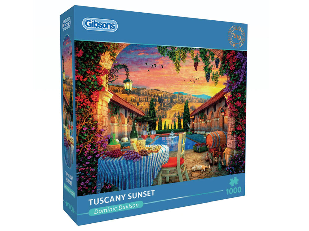 Gibsons 1000-Piece Jigsaw Puzzle - Tuscany Sunset Landscape - Premium Quality Puzzle for Adults & Teens - Perfect for Relaxation, Family Bonding & Home Decor