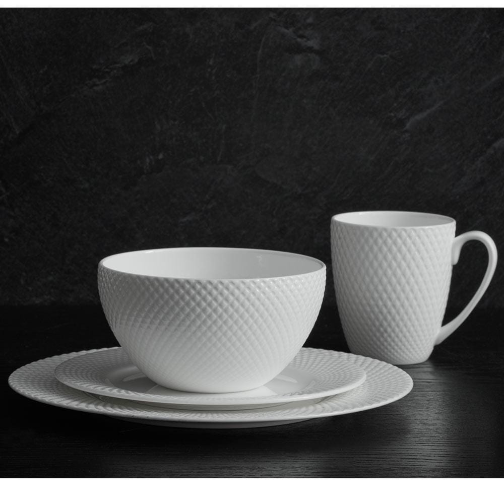 Stanton 40-Piece Dinnerware Set - Service for 8 People, Porcelain Dinner Plates, Salad Plates, Bowls & Mugs - Elegant Tableware for Family Dinners, Parties & Holiday Entertaining