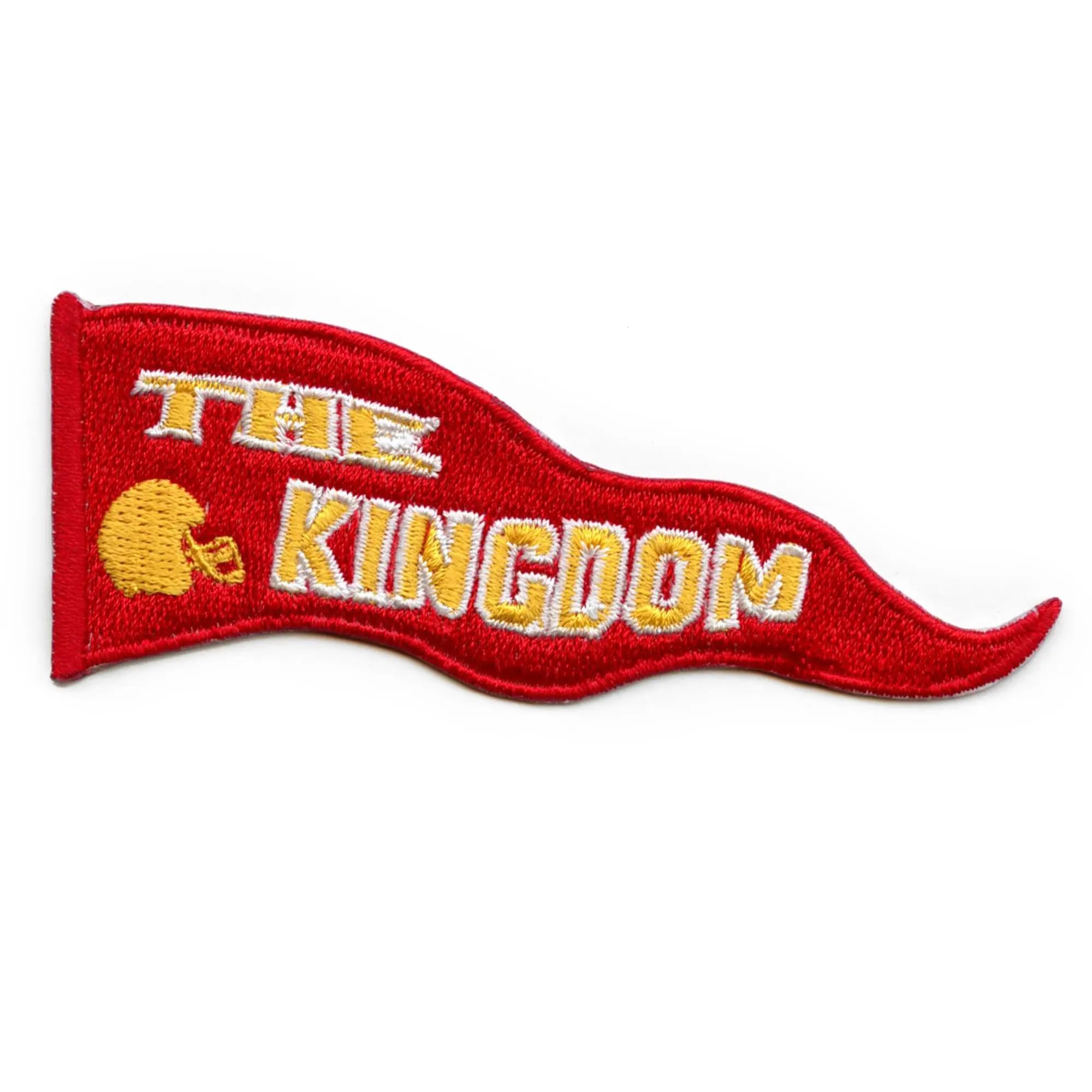 Kansas City The Kingdom Pennant Patch - Embroidered Iron-On Football Fan Accessory for Missouri Chiefs Fans | Perfect for Jerseys, Hats & Tailgating Gear