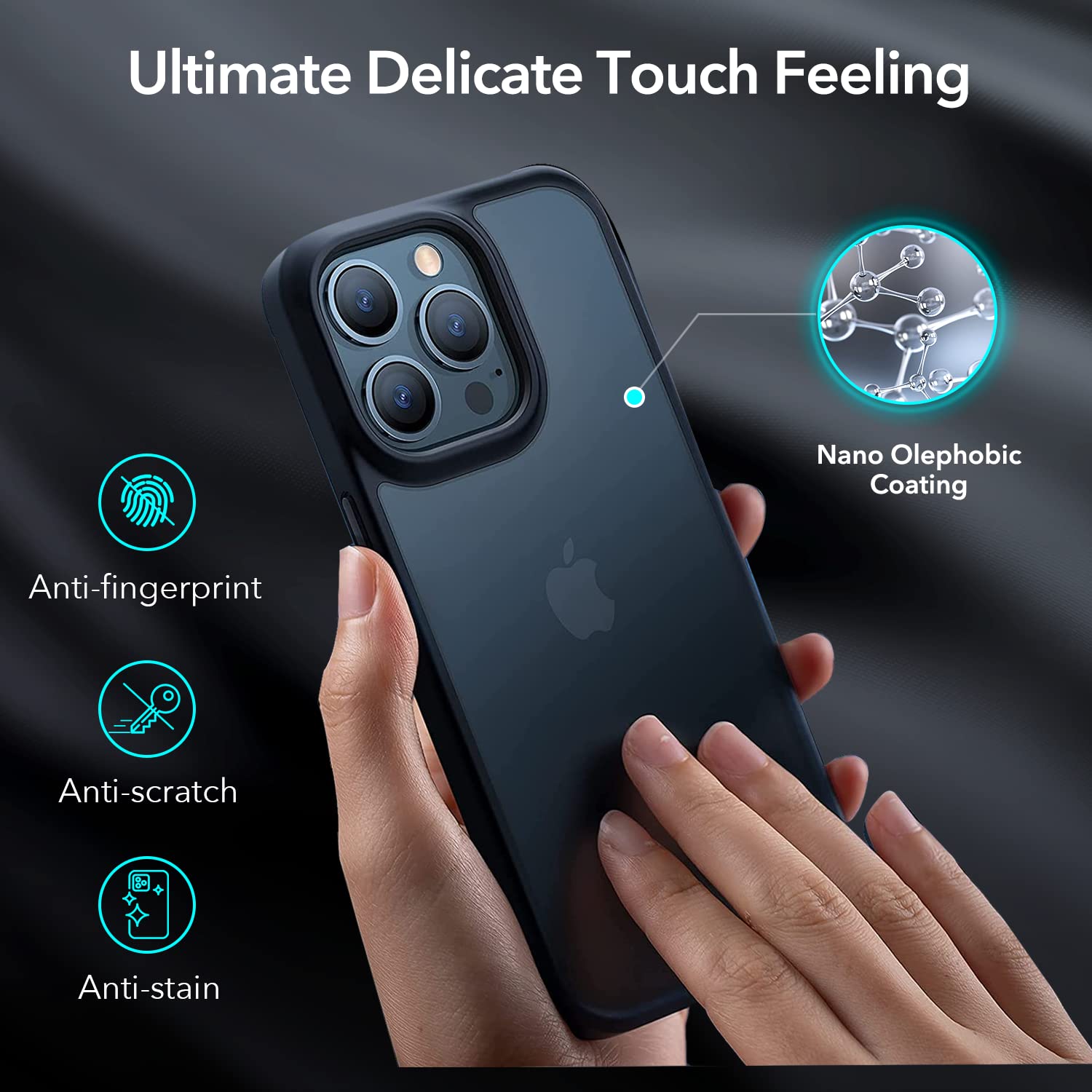 ELEPIK Shockproof Translucent Matte Case for iPhone 13 Pro Max (6.7 Inch) - Durable Drop Protection Phone Cover in Black | Perfect for Outdoor Activities, Work & Daily Use