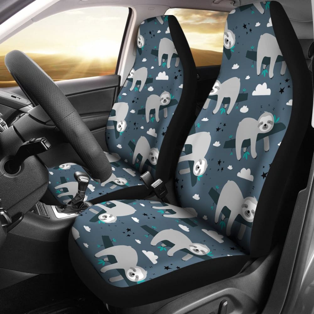 Premium Sloth Print Car Seat Covers - Soft & Durable Universal Fit for Cars, SUVs & Trucks - Perfect for Animal Lovers & Comfortable Daily Commutes