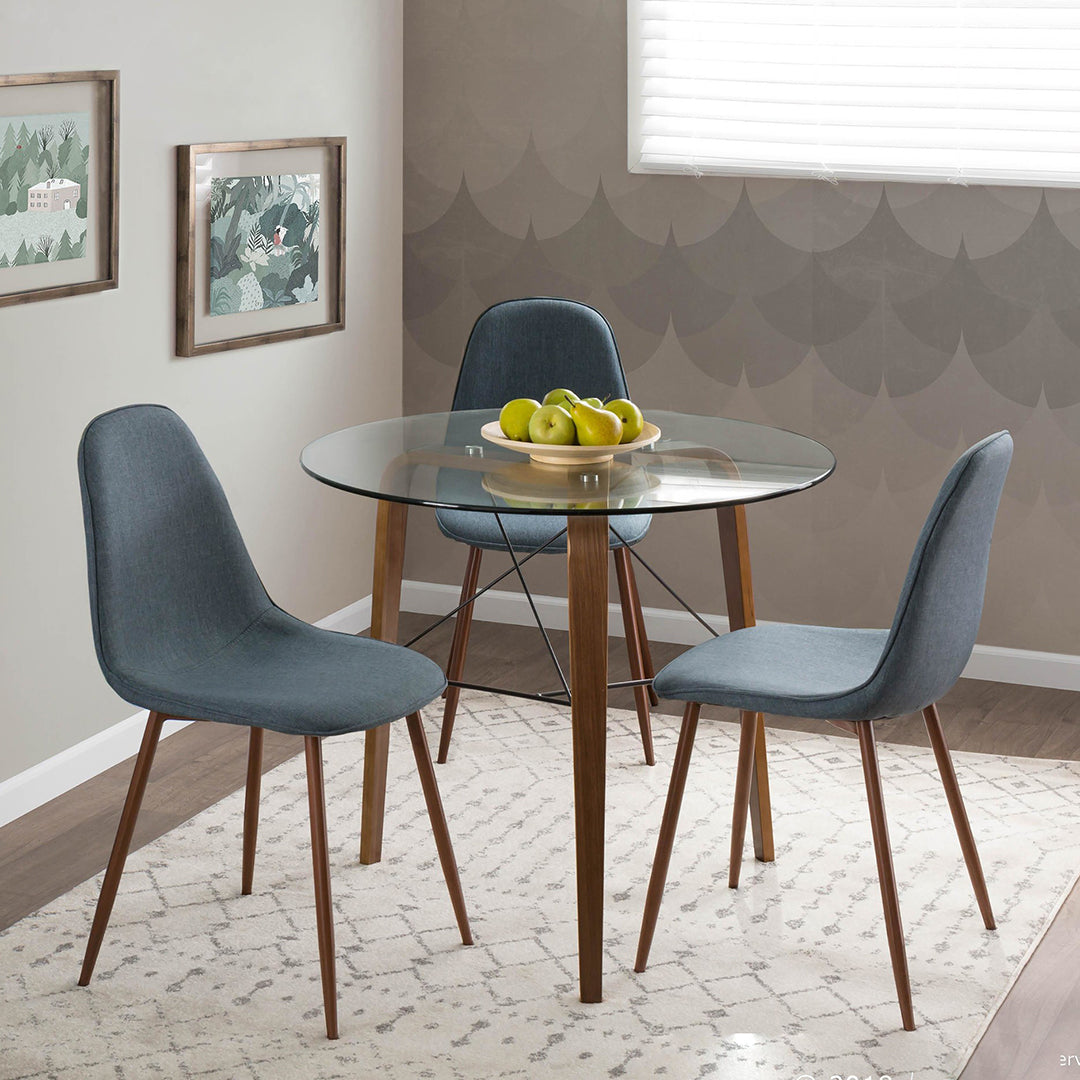 Modern Pebble Dining Chairs Set of 2 - Mid Century Style Kitchen Chairs with Upholstered Seat & Wooden Legs - Perfect for Dining Room, Kitchen, Breakfast Nook & Small Spaces