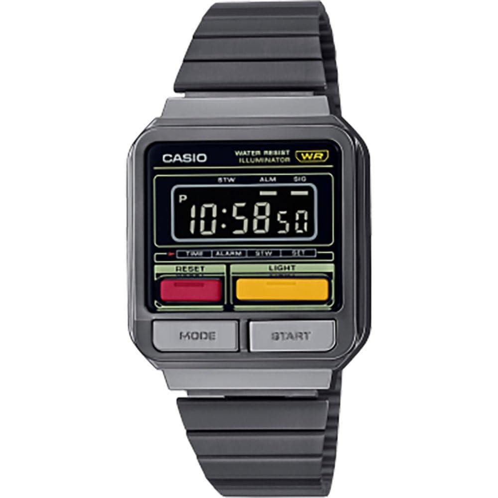 Casio Digital Watch for Men - Stainless Steel Strap A120WEGG-1BEF | Office & Casual Wear