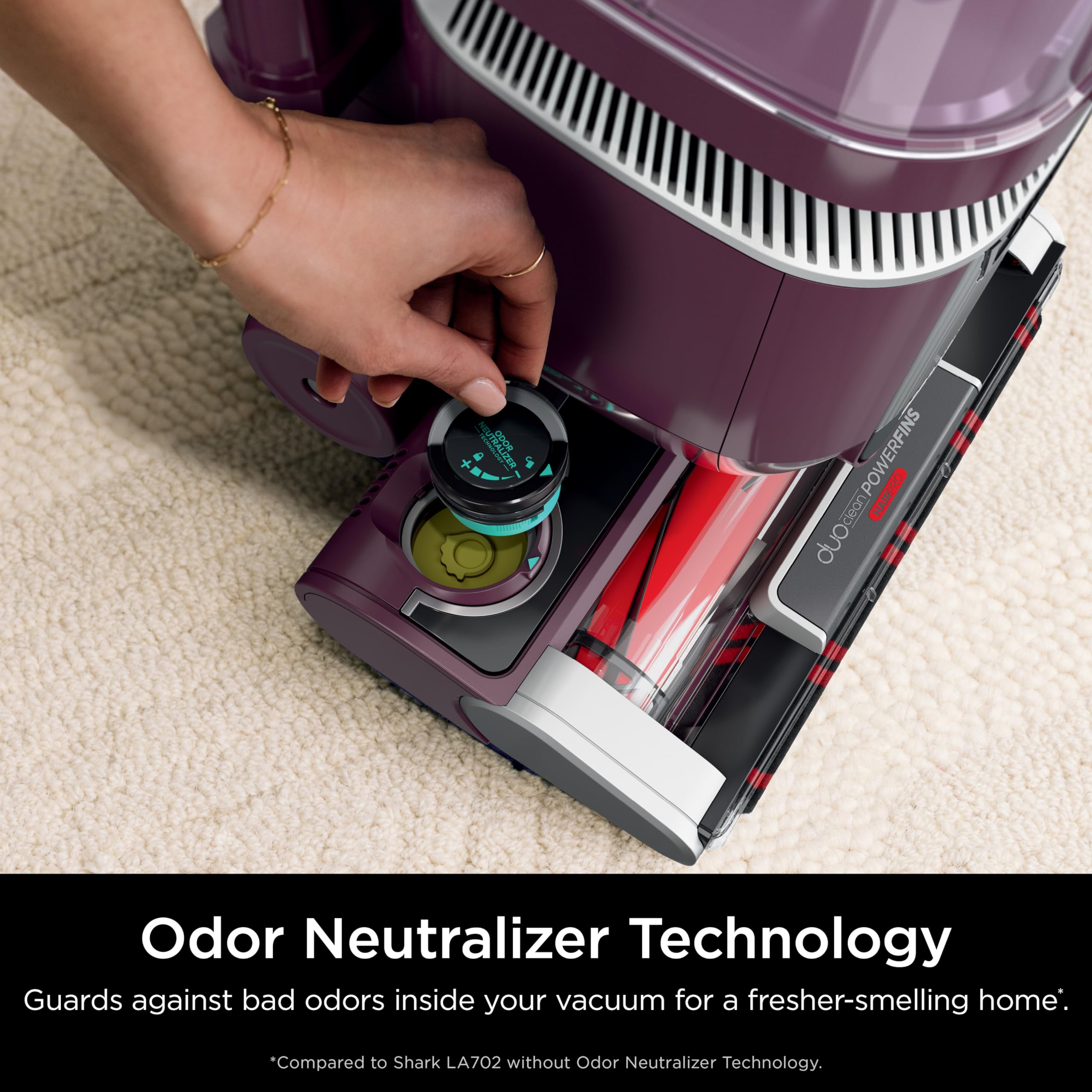 Shark LA702 Rotator Pet Lift-Away ADV Upright Vacuum Cleaner with DuoClean PowerFins, HairPro & Odor Neutralizer - 0.8 Qt Dust Cup, Wine Purple (Renewed) - Perfect for Pet Hair Removal & Deep Cleaning Carpets, Hard Floors & Stairs