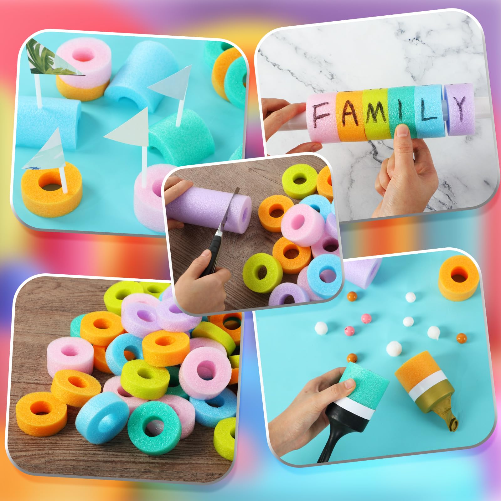 30 Pack Bulk Pool Noodles - 39 Inch Extra Long Foam Swim Noodles for DIY Decorations, Floating Crafts & Water Activities | Perfect for Pool Parties, Summer Fun & Kids Swimming Aids