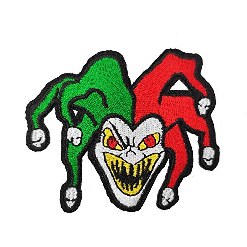 Halloween Horror Joker Clown Embroidered Iron-On Patch - Spooky Costume Accessory for Cosplay, Jackets & Backpacks