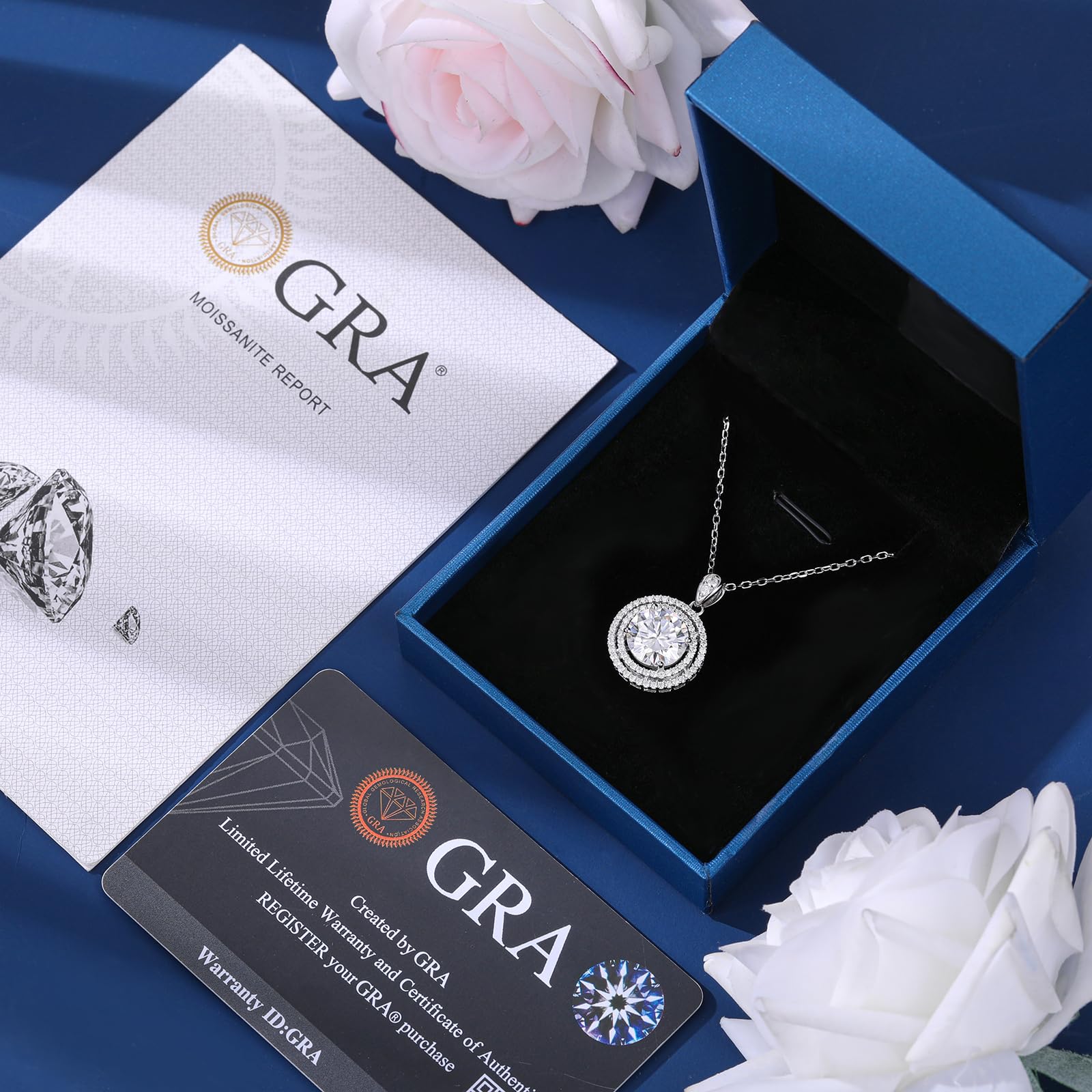1-4CT Moissanite Pendant Necklace for Women - Sterling Silver Halo Round Heart Cut Jewelry, 18+2 Inch Adjustable Chain, Perfect Anniversary Birthday Gift for Wife Mom (Ideal for Weddings, Date Nights & Special Occasions)