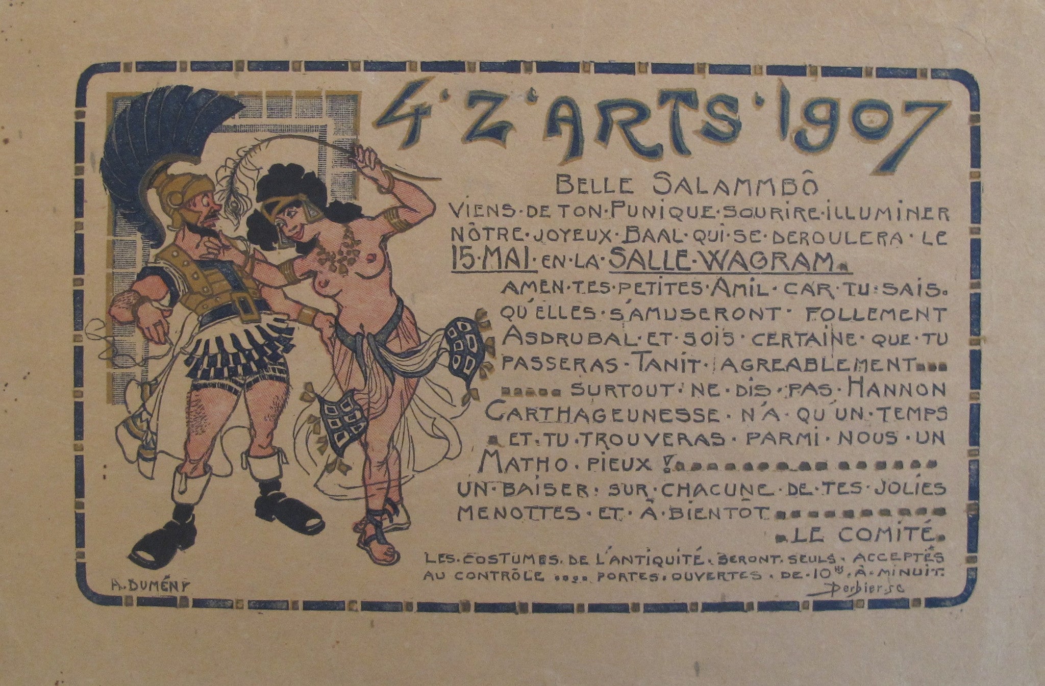 1907 Original Erotic 4'ZArt Party Invitation Cards - Vintage Anonymous Art Collection for Adult Parties & Themed Events