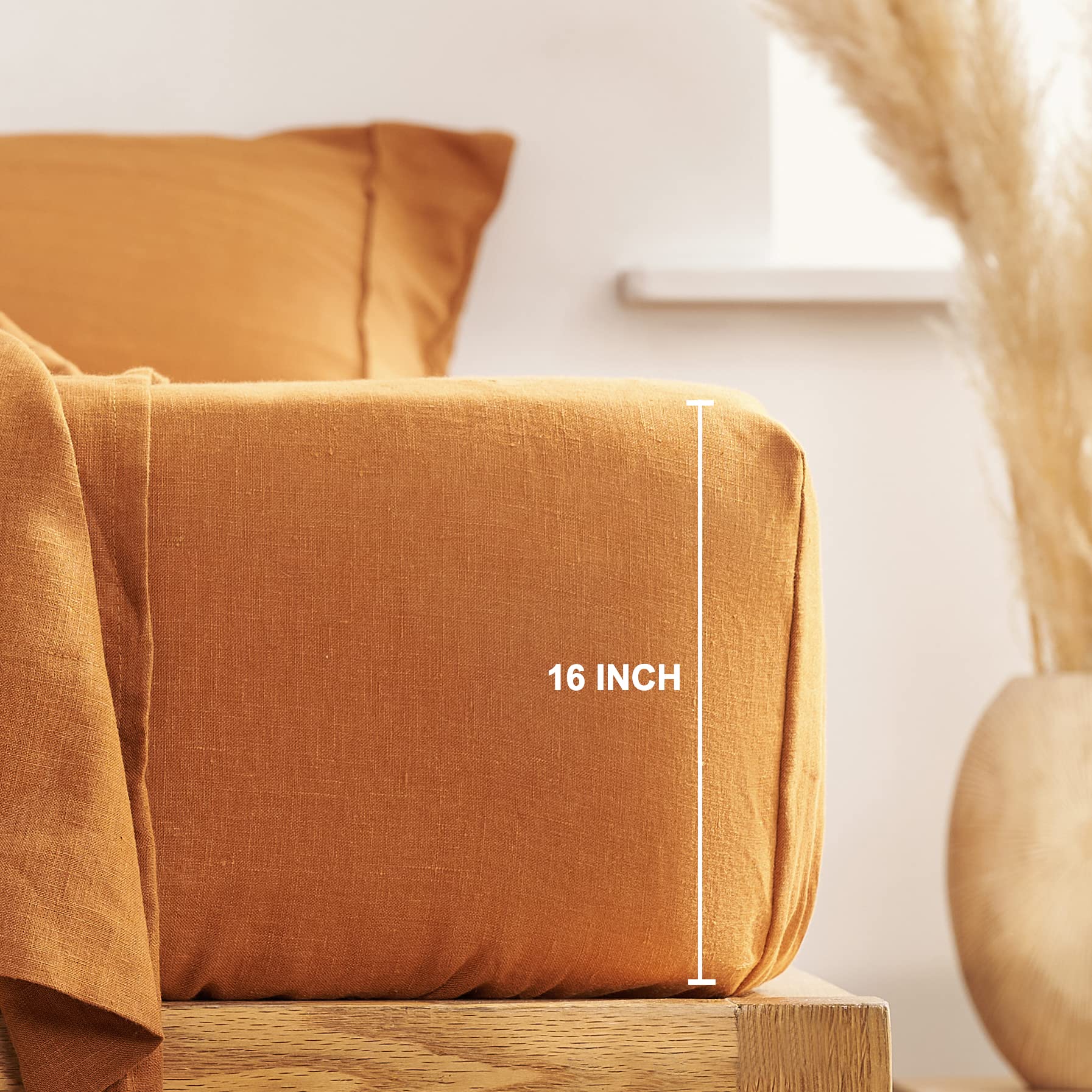 Premium 100% French Linen Fitted Sheet - 16