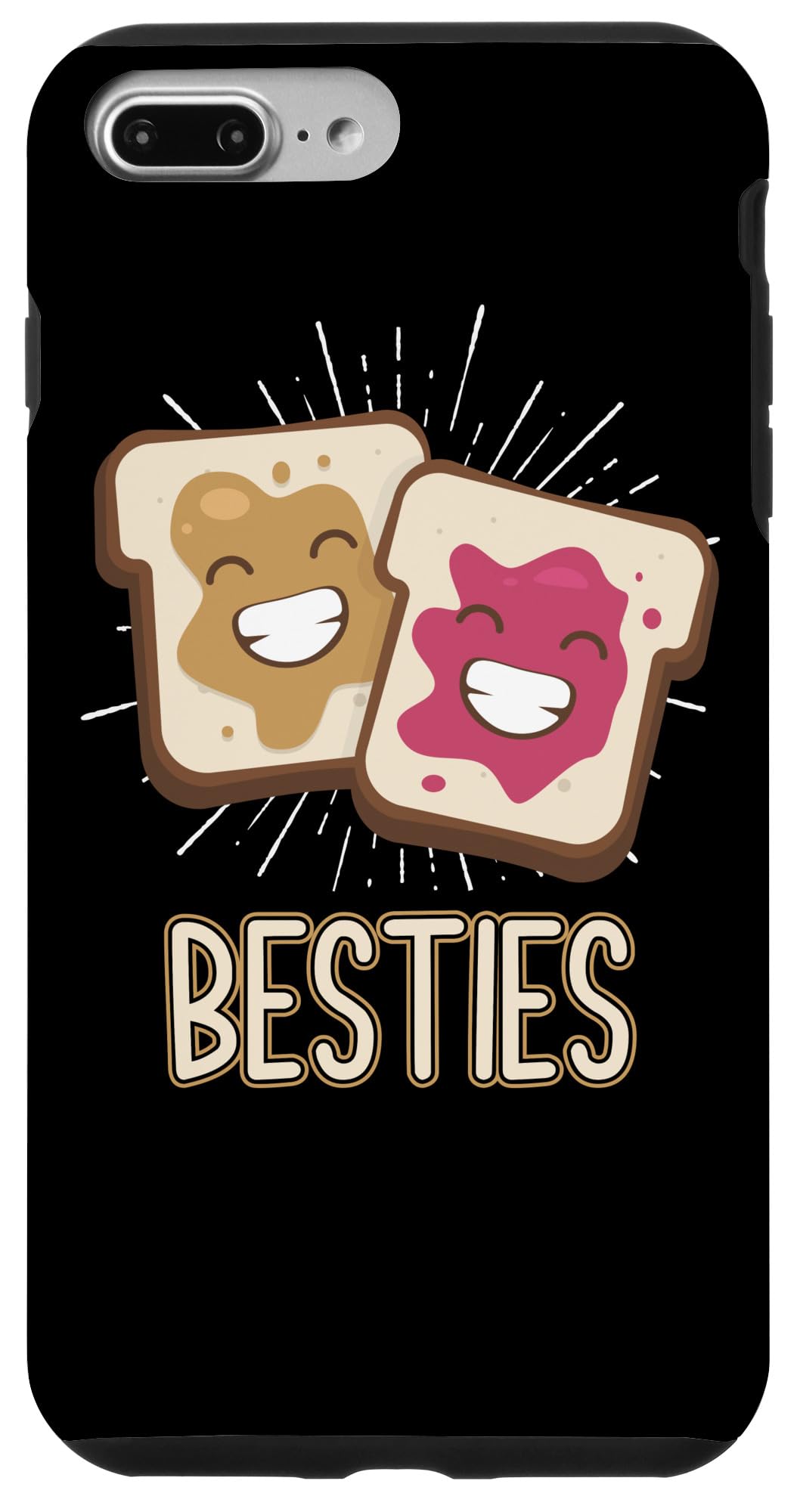 Funny Matching Bestie Phone Case for iPhone 7 Plus/8 Plus - Peanut Butter & Jelly Design - Perfect Gift for Friends, Couples, and BFFs (Great for Birthdays, Anniversaries, and Friendship Day)