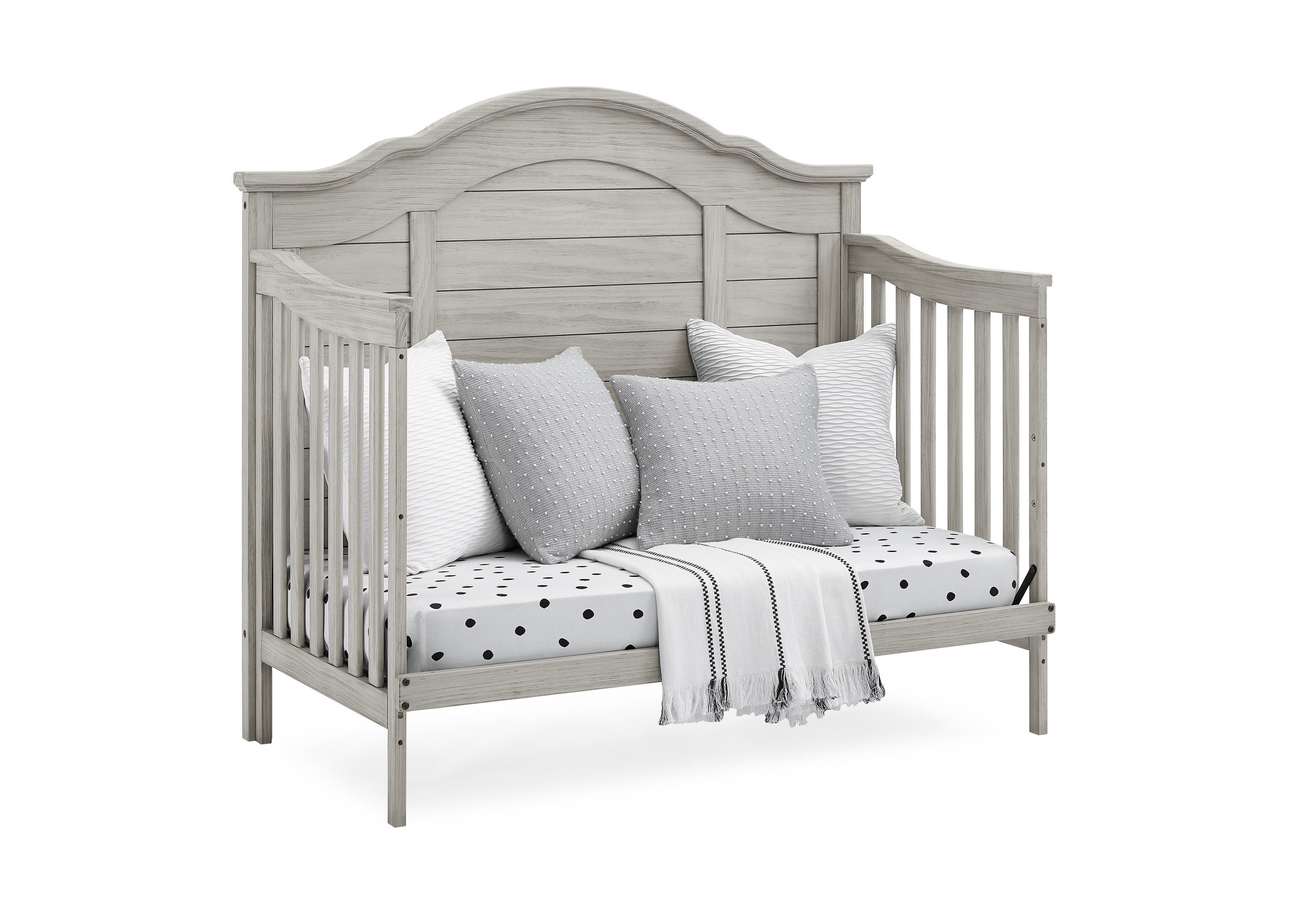 Asher 6-in-1 Convertible Baby Crib - White Nursery Furniture for Newborn to Toddler Bed | Perfect for Modern Nursery, Bedroom & Daycare Use