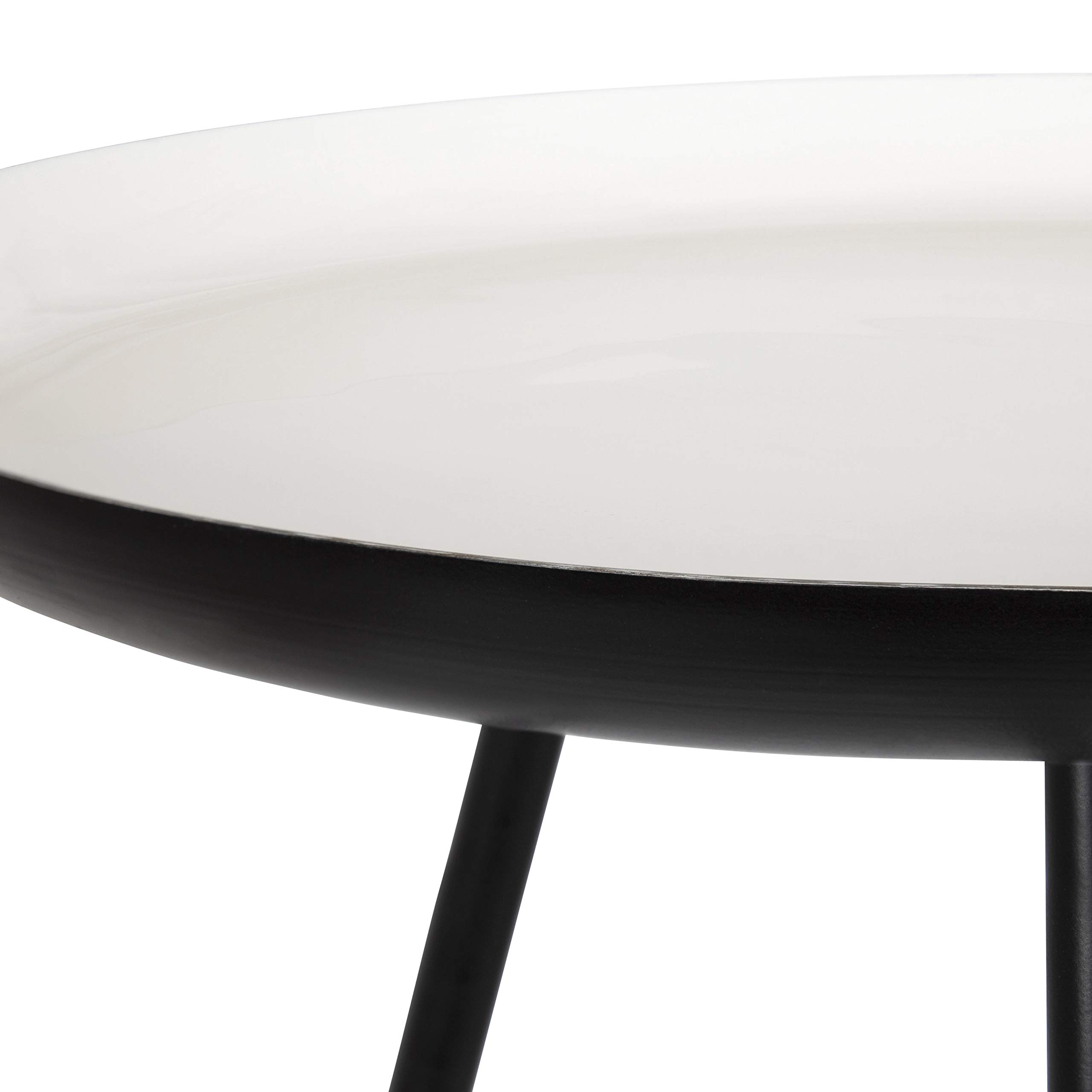 Kate & Laurel Laranya Modern Side Table - 15x15x22.5 Inch White & Black End Table - Perfect for Living Room, Bedroom, Office - Great as Sofa Side Table, Nightstand or Decorative Accent Piece
