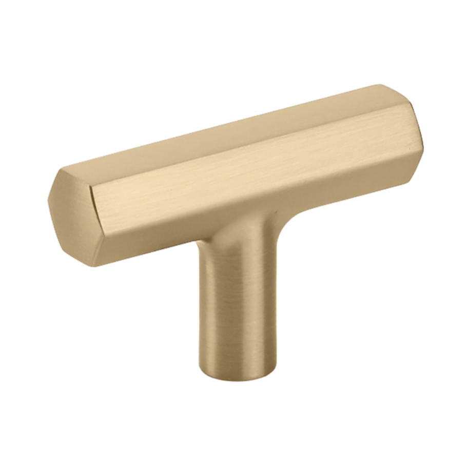 Geometric Champagne Bronze Cabinet Knobs and Drawer Pulls - Modern Kitchen & Bathroom Hardware for Cabinets, Dressers, and Furniture (Set of 10)