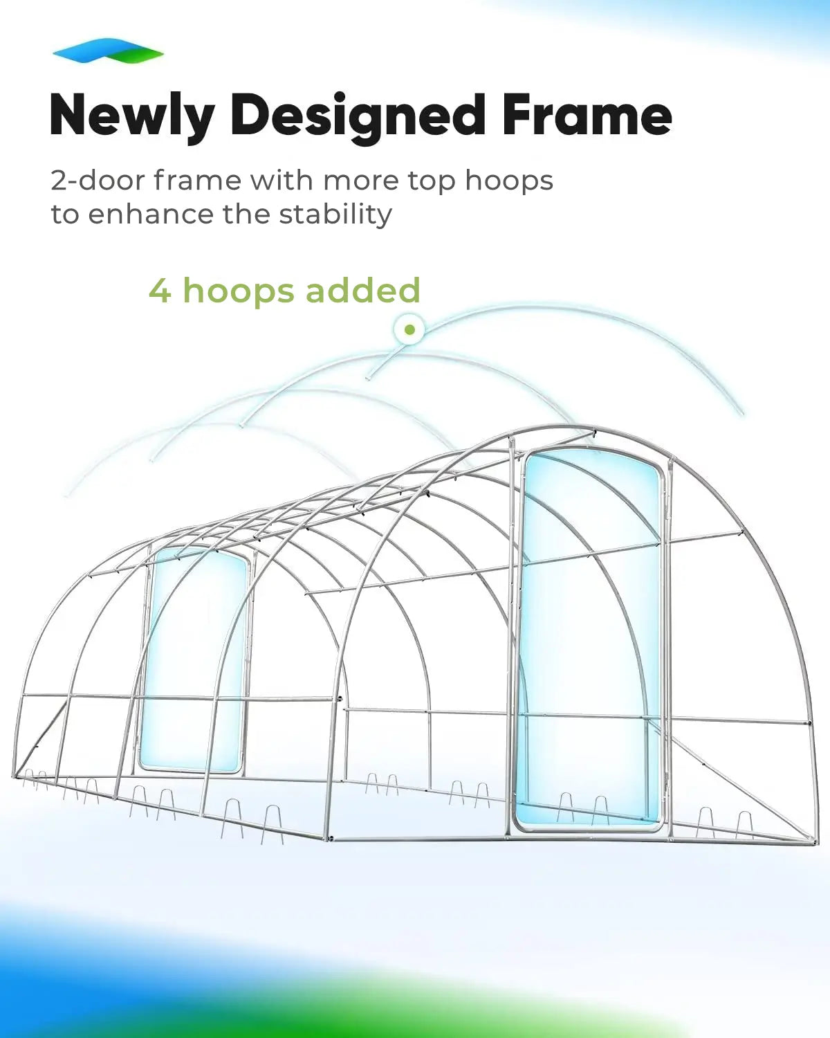 20' x 10' x 6.6' Large Walk-in Greenhouse with Upgraded Frame - Durable Outdoor Plant Growing Tent for Vegetables, Flowers & Herbs - Perfect for Backyard Gardening & Year-Round Planting